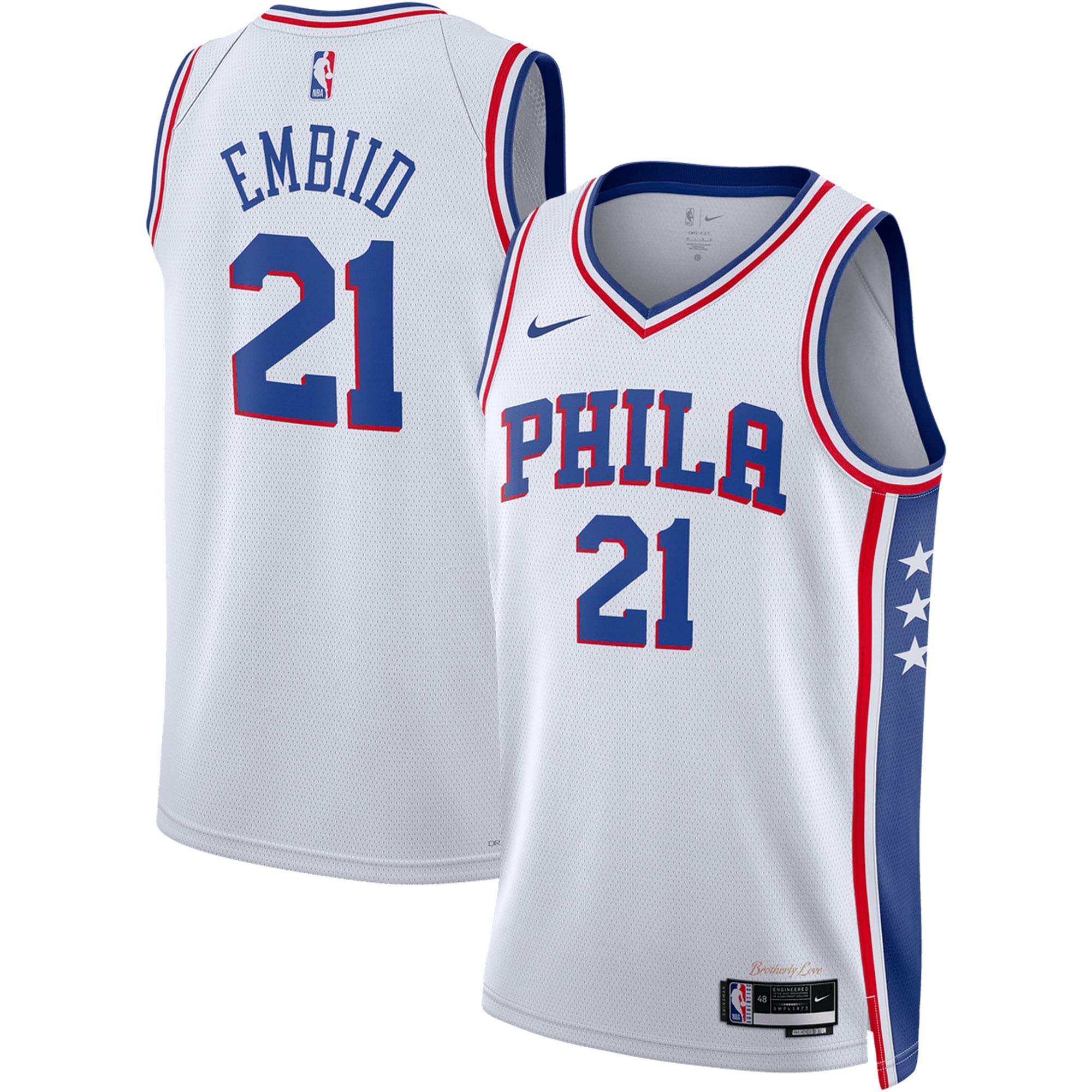 NBA unisex philadelphia 76ers joel embiid nike white swingman jersey – association edition Collection - Official Jerseys & Hats | NBA Store
