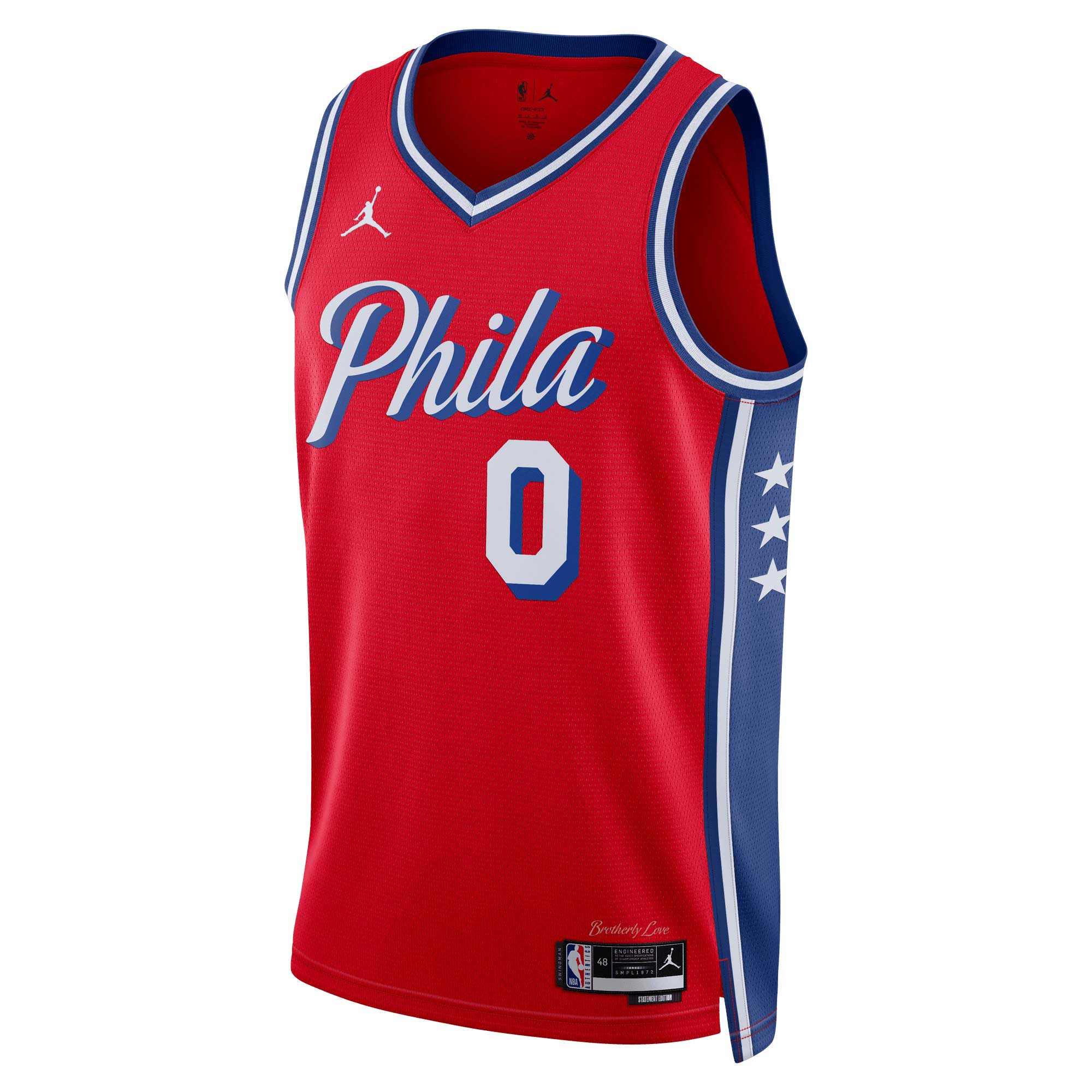 NBA unisex philadelphia 76ers tyrese maxey jordan brand red swingman jersey – statement edition Collection - Official Jerseys & Hats | NBA Store