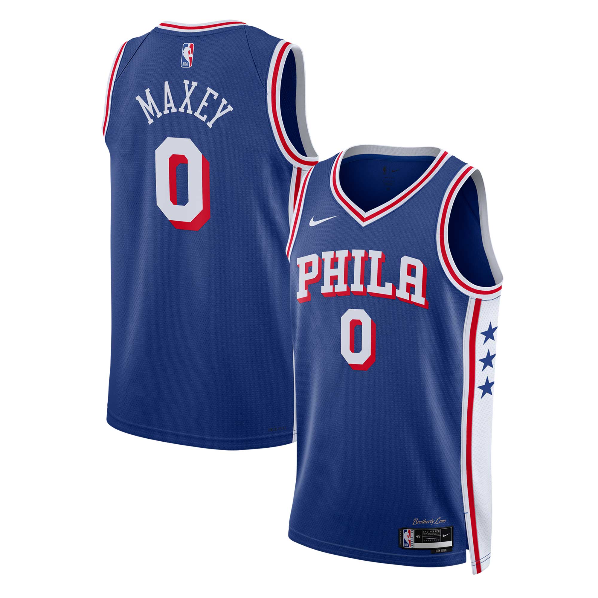 NBA unisex philadelphia 76ers tyrese maxey nike royal swingman jersey – icon edition Collection - Official Jerseys & Hats | NBA Store