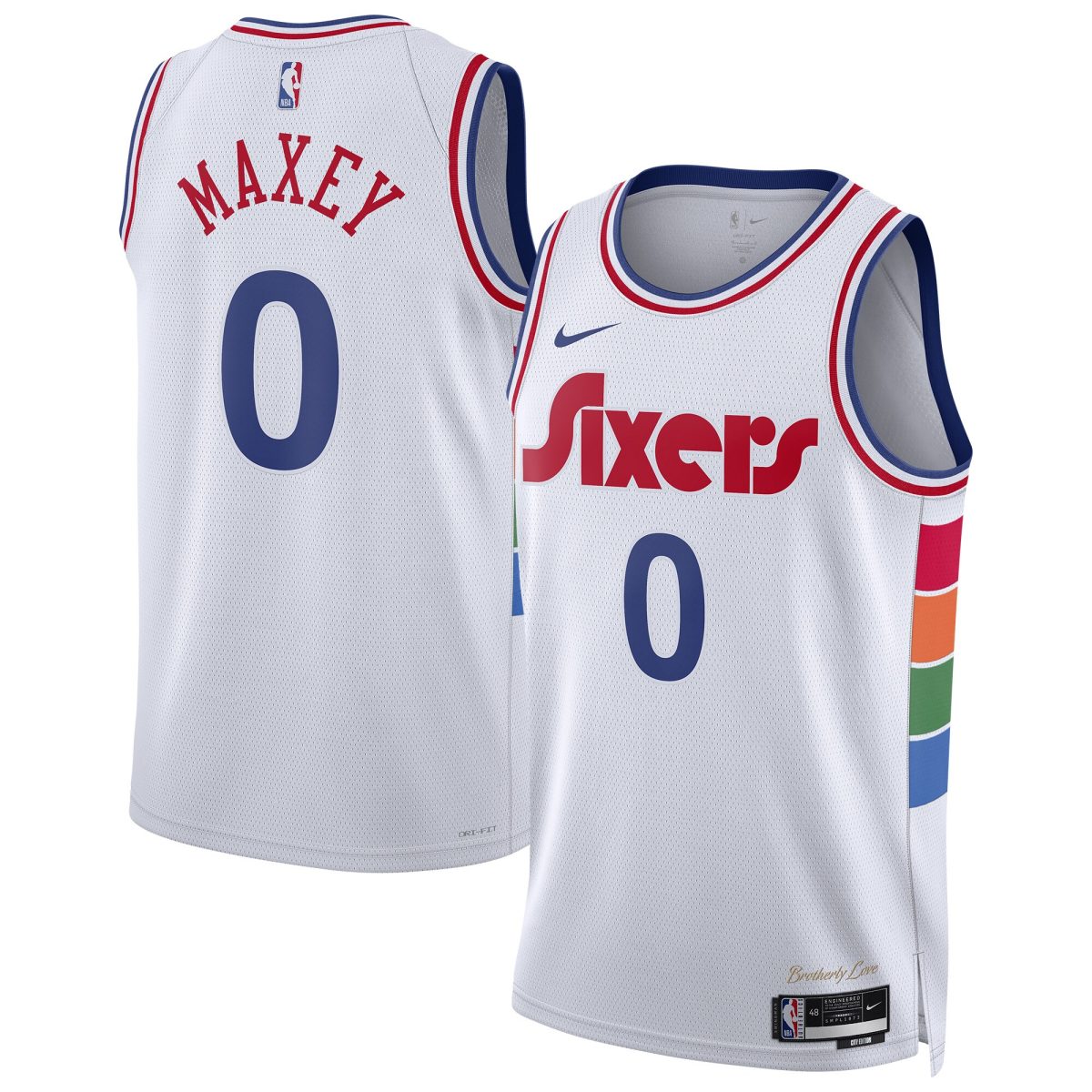NBA unisex philadelphia 76ers tyrese maxey nike white 202425 swingman player jersey – city edition Collection - Official Jerseys & Hats | NBA Store