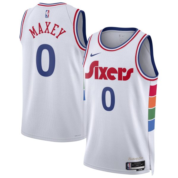 NBA unisex philadelphia 76ers tyrese maxey nike white 202425 swingman player jersey – city edition Collection - Official Jerseys & Hats | NBA Store
