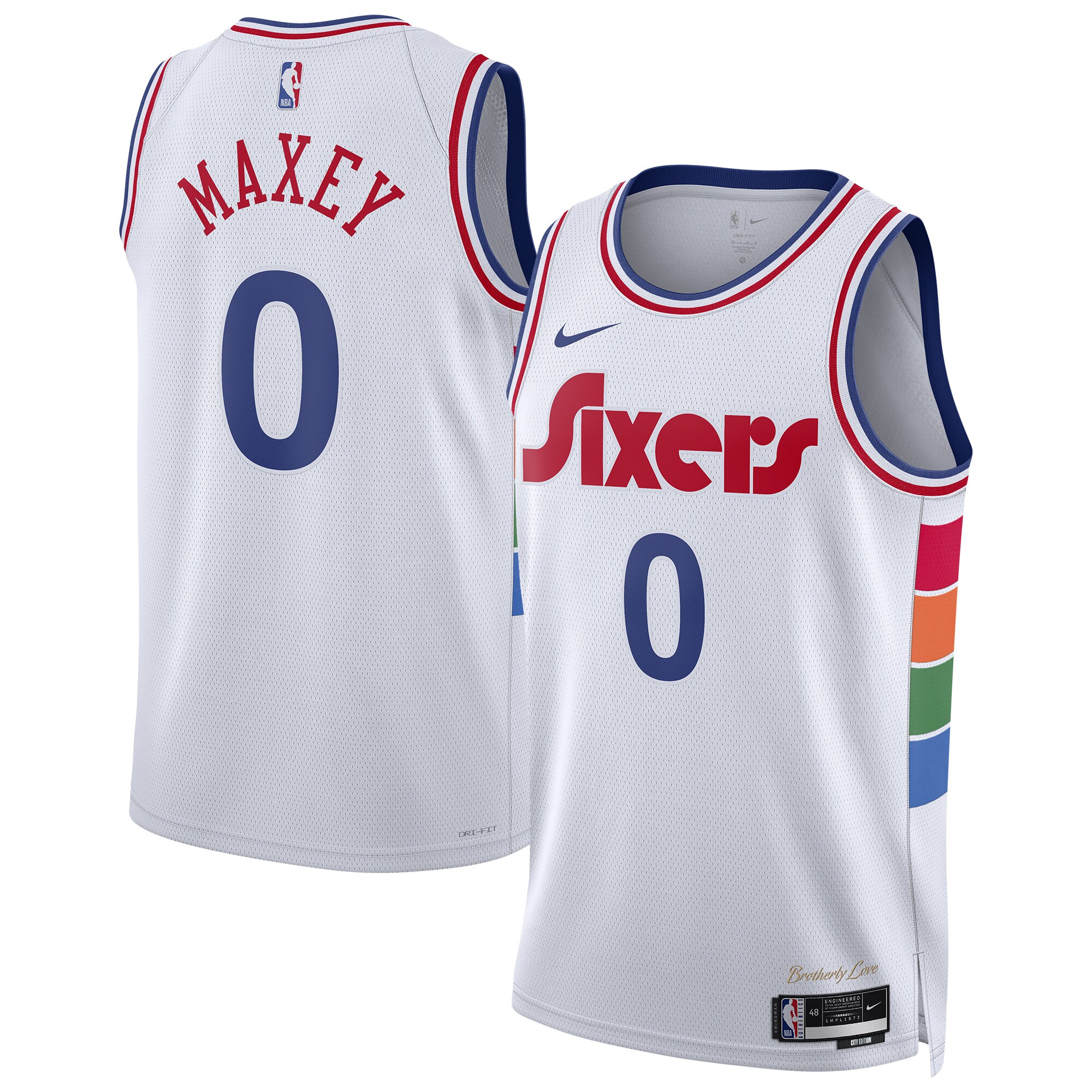 NBA unisex philadelphia 76ers tyrese maxey nike white 202425 swingman player jersey – city edition Collection - Official Jerseys & Hats | NBA Store