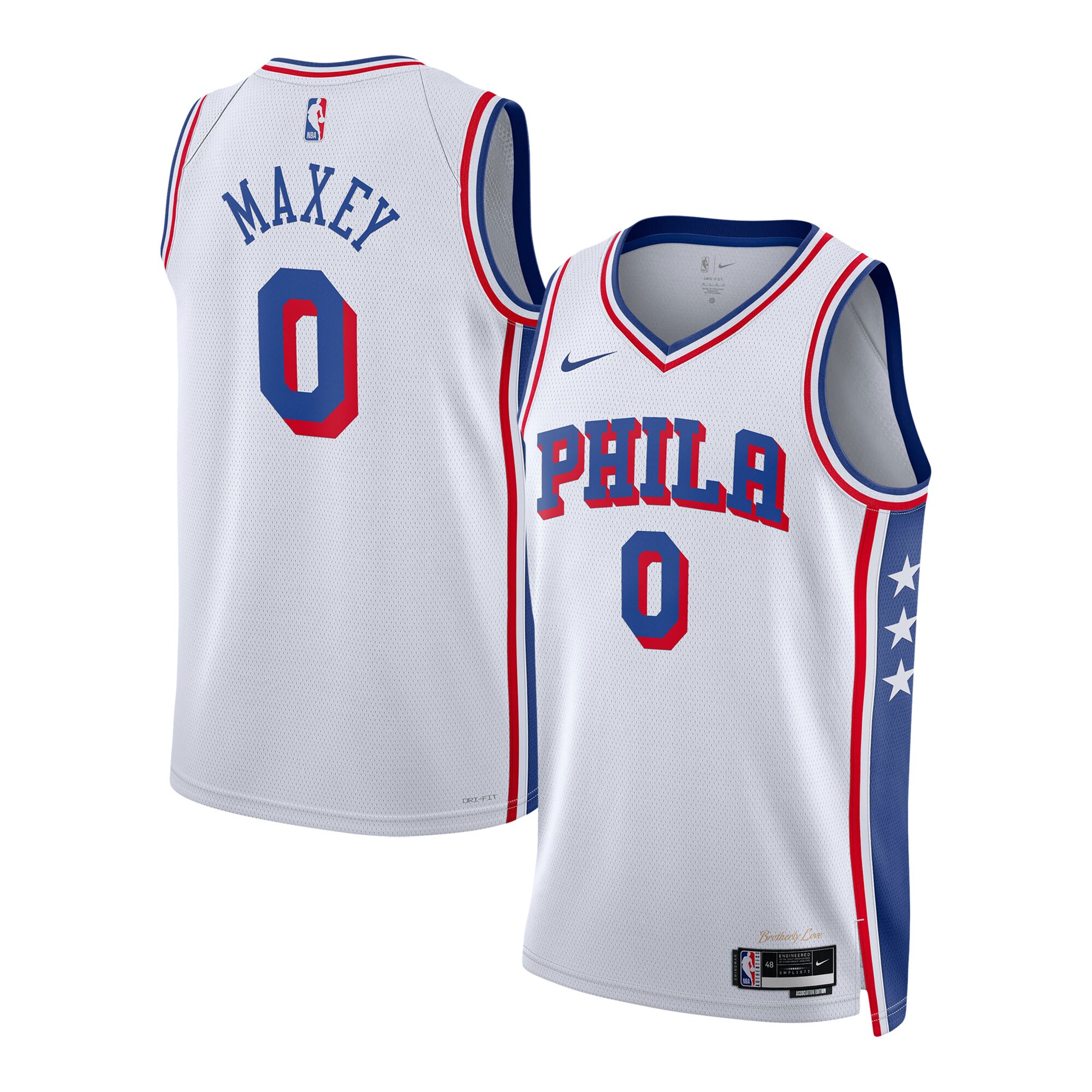 NBA unisex philadelphia 76ers tyrese maxey nike white swingman jersey – association edition Collection - Official Jerseys & Hats | NBA Store