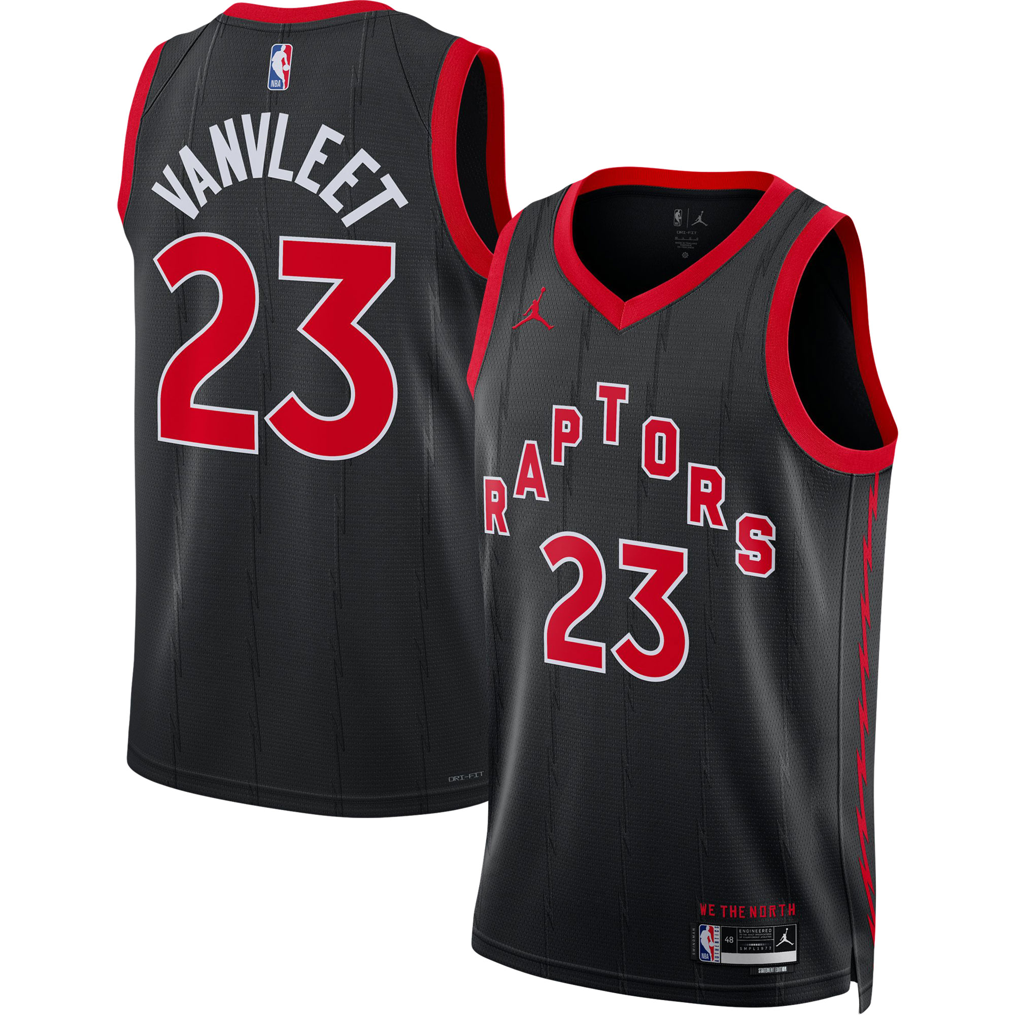 NBA unisex toronto raptors fred vanvleet jordan brand black swingman jersey – statement edition Collection - Official Jerseys & Hats | NBA Store