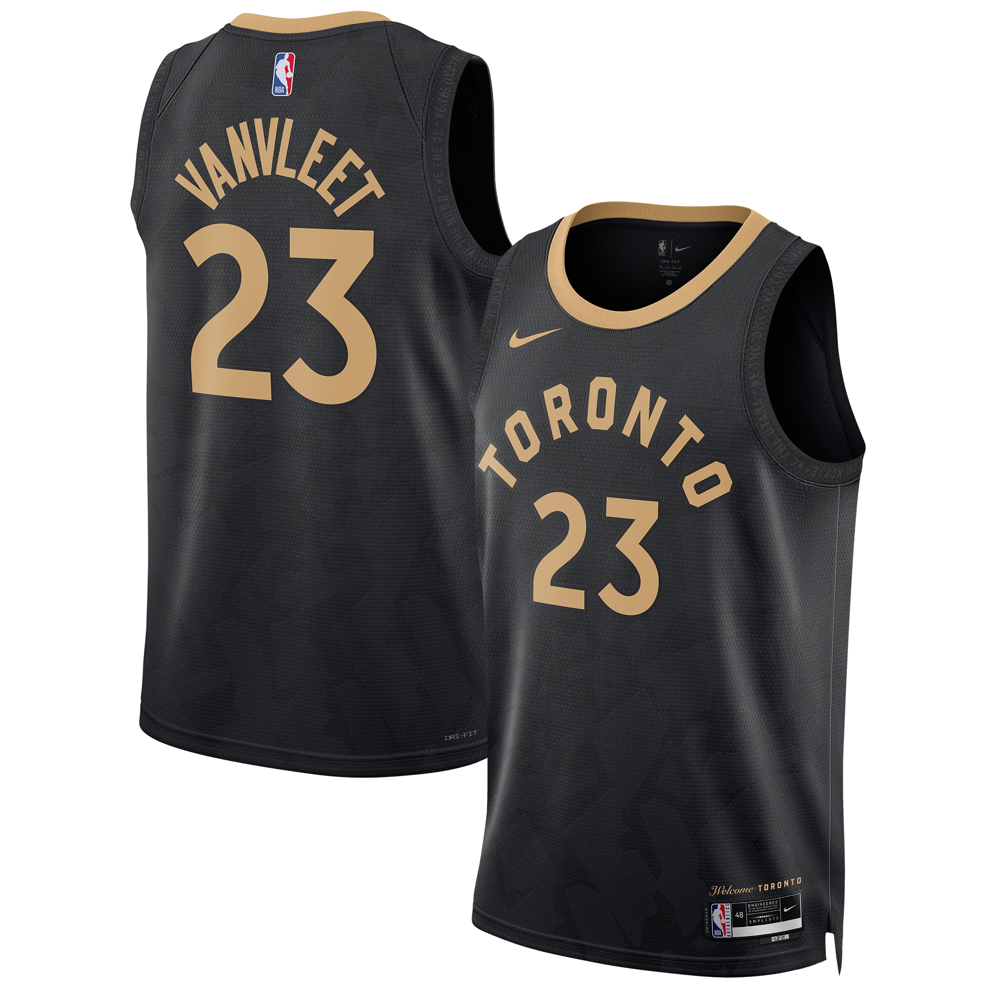 NBA unisex toronto raptors fred vanvleet nike black 202223 swingman jersey – city edition Collection - Official Jerseys & Hats | NBA Store