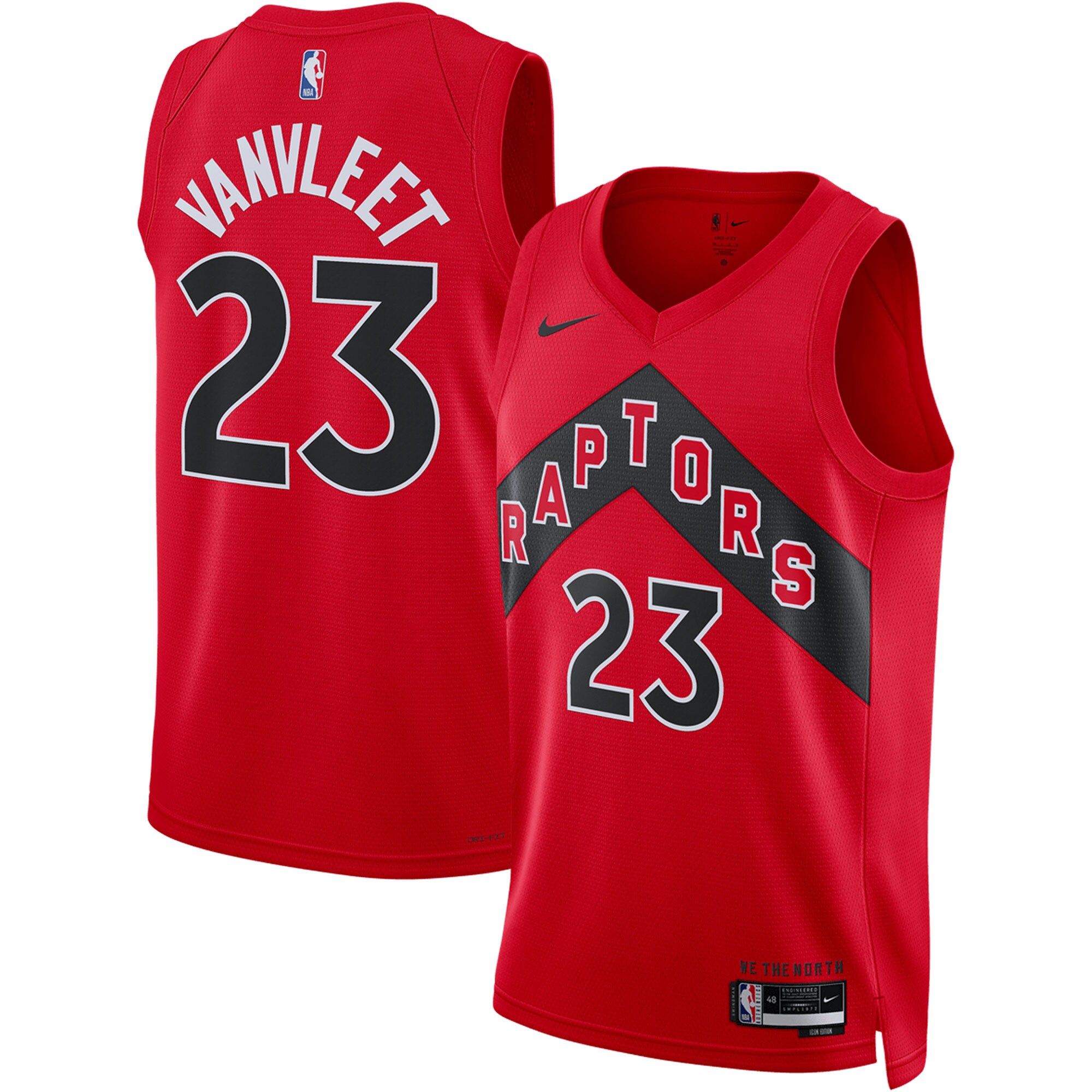 NBA unisex toronto raptors fred vanvleet nike red swingman jersey – icon edition Collection - Official Jerseys & Hats | NBA Store