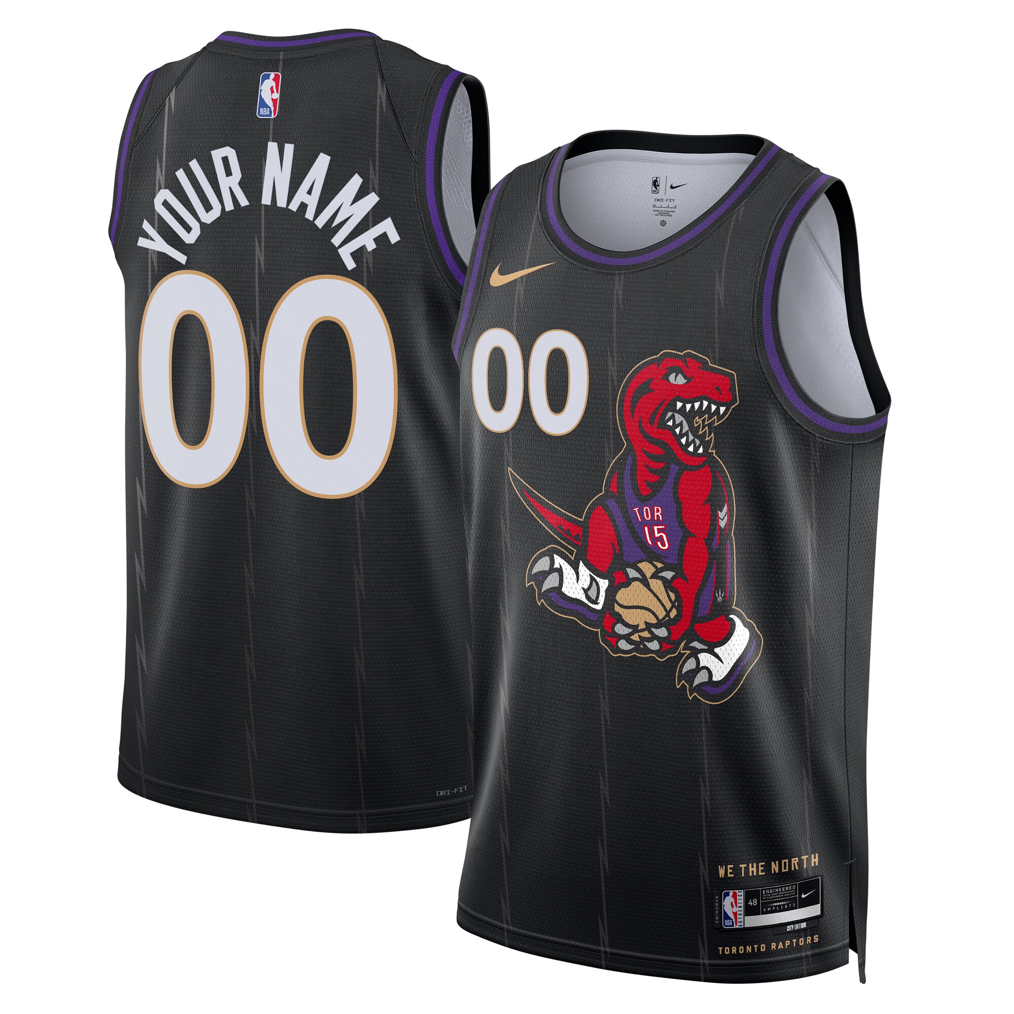 NBA unisex toronto raptors nike black 202425 custom swingman jersey – city edition Collection - Official Jerseys & Hats | NBA Store