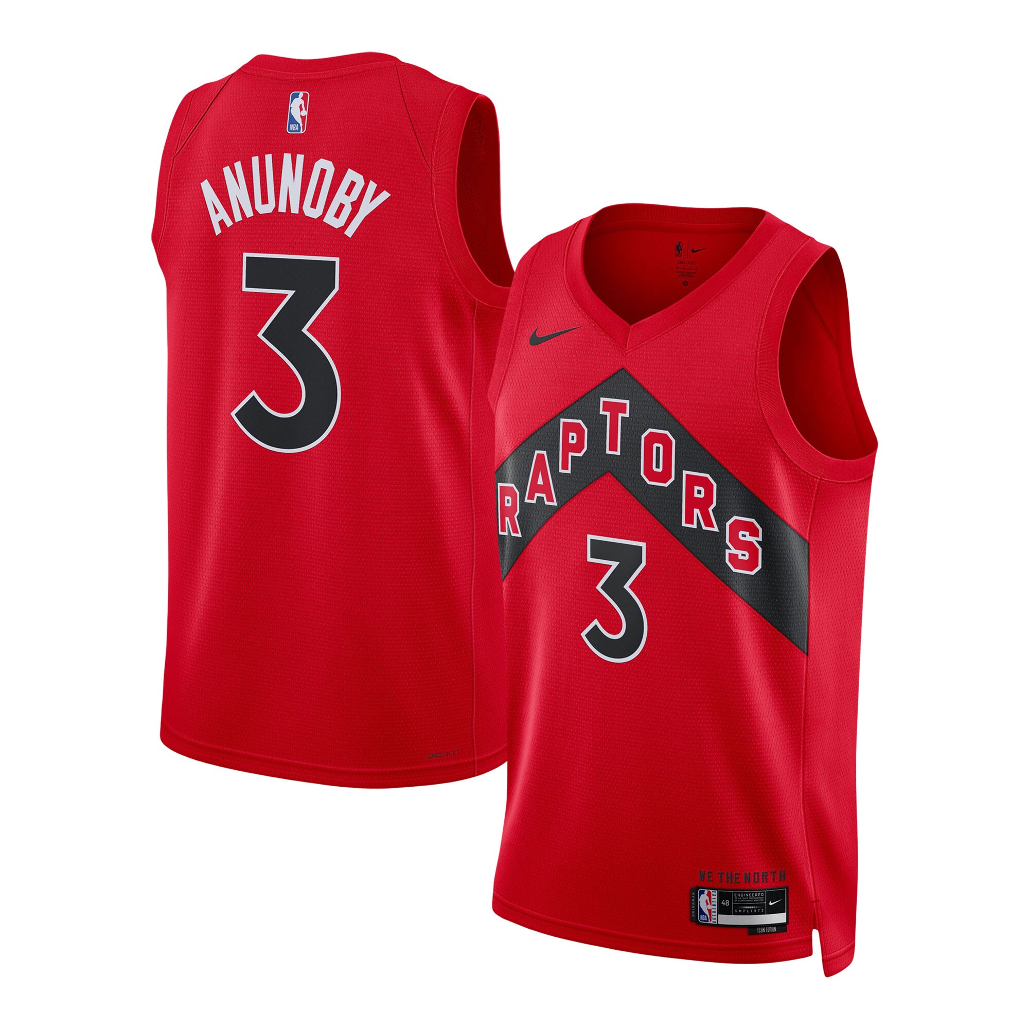 NBA unisex toronto raptors og anunoby nike red swingman jersey – icon edition Collection - Official Jerseys & Hats | NBA Store