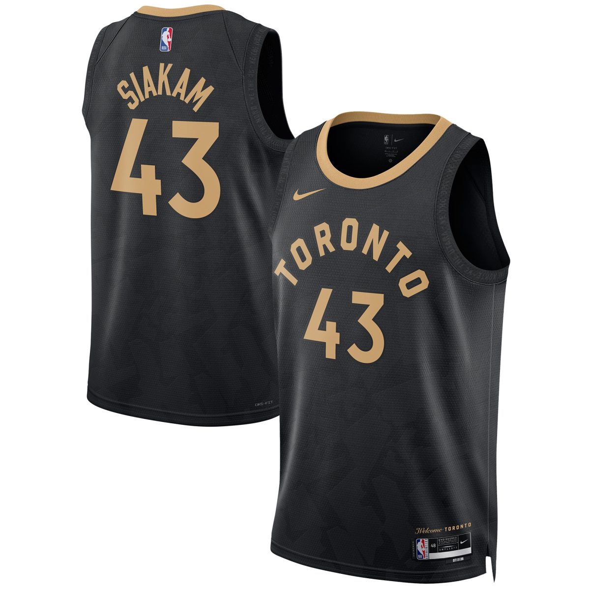 NBA unisex toronto raptors pascal siakam nike black 202223 swingman jersey – city edition Collection - Official Jerseys & Hats | NBA Store