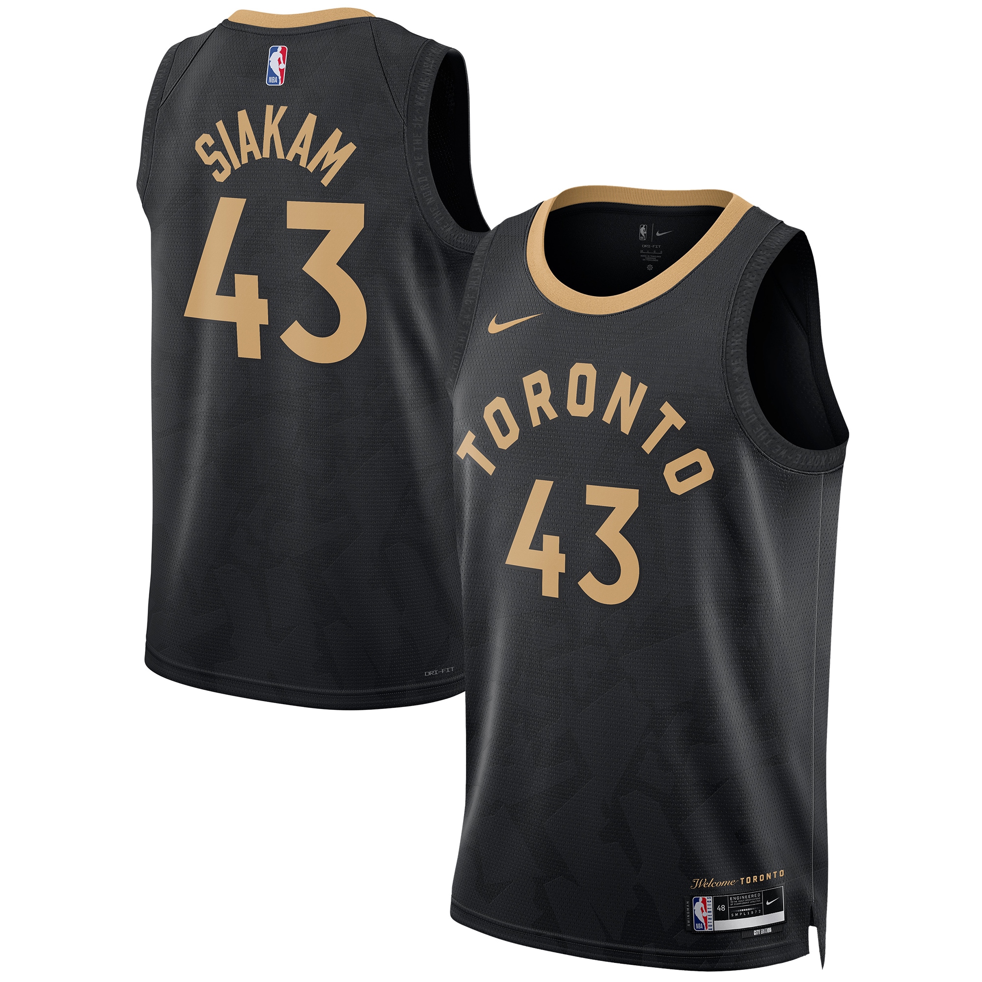 NBA unisex toronto raptors pascal siakam nike black 202223 swingman jersey – city edition Collection - Official Jerseys & Hats | NBA Store