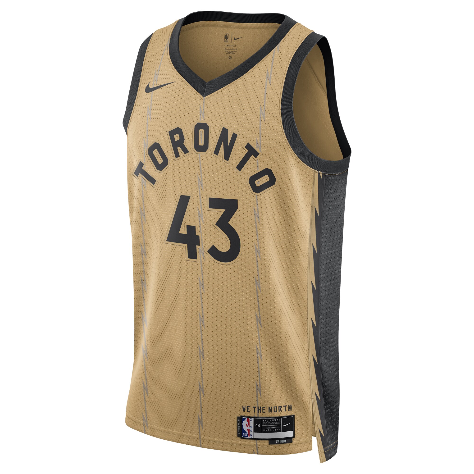 NBA unisex toronto raptors pascal siakam nike gold 202324 swingman jersey – city edition Collection - Official Jerseys & Hats | NBA Store