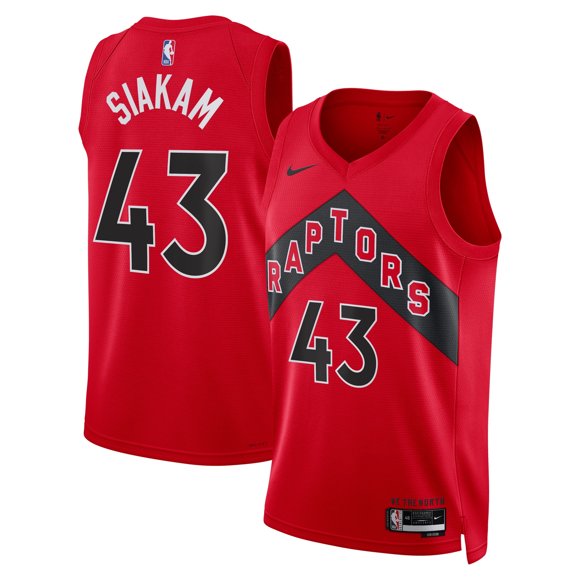 NBA unisex toronto raptors pascal siakam nike red swingman jersey – icon edition Collection - Official Jerseys & Hats | NBA Store