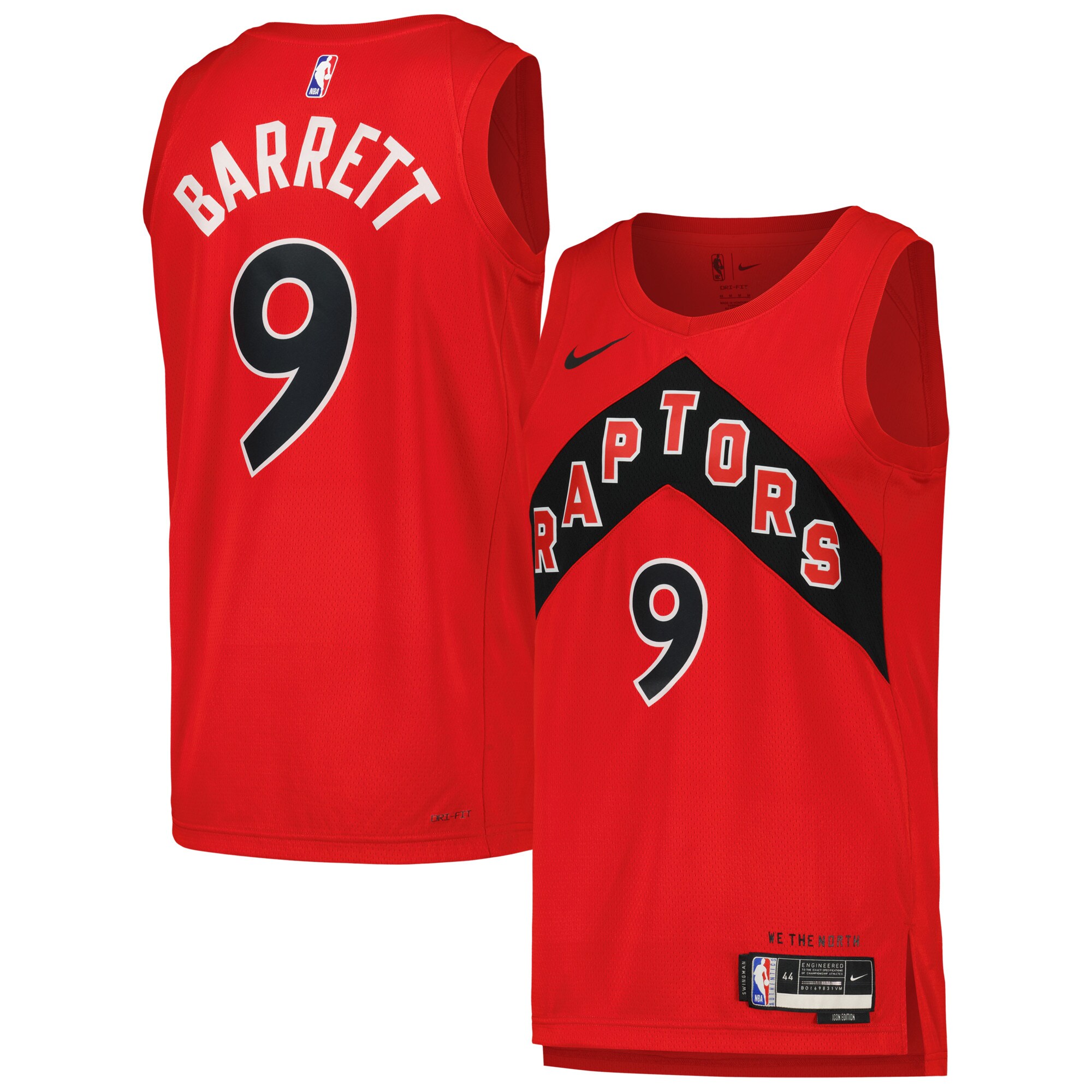 NBA unisex toronto raptors rj barrett nike red swingman player jersey – icon edition Collection - Official Jerseys & Hats | NBA Store