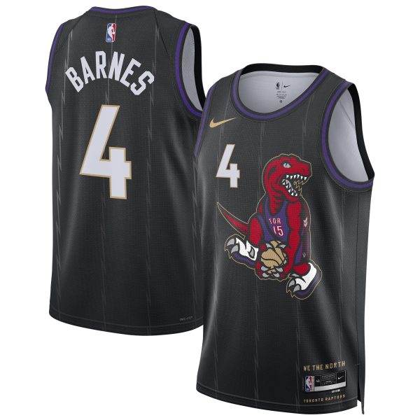 NBA unisex toronto raptors scottie barnes nike black 202425 swingman player jersey – city edition Collection - Official Jerseys & Hats | NBA Store