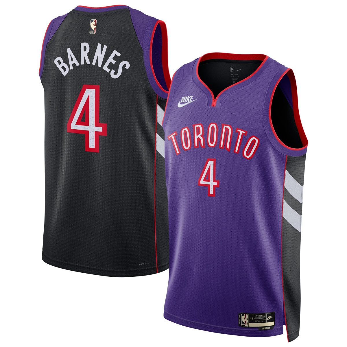 NBA unisex toronto raptors scottie barnes nike purple 202425 swingman jersey – classic edition Collection - Official Jerseys & Hats | NBA Store