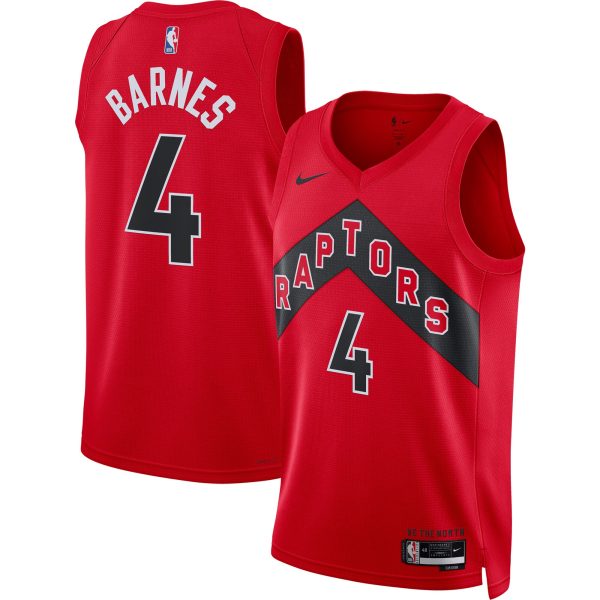 NBA unisex toronto raptors scottie barnes nike red swingman jersey – icon edition Collection - Official Jerseys & Hats | NBA Store