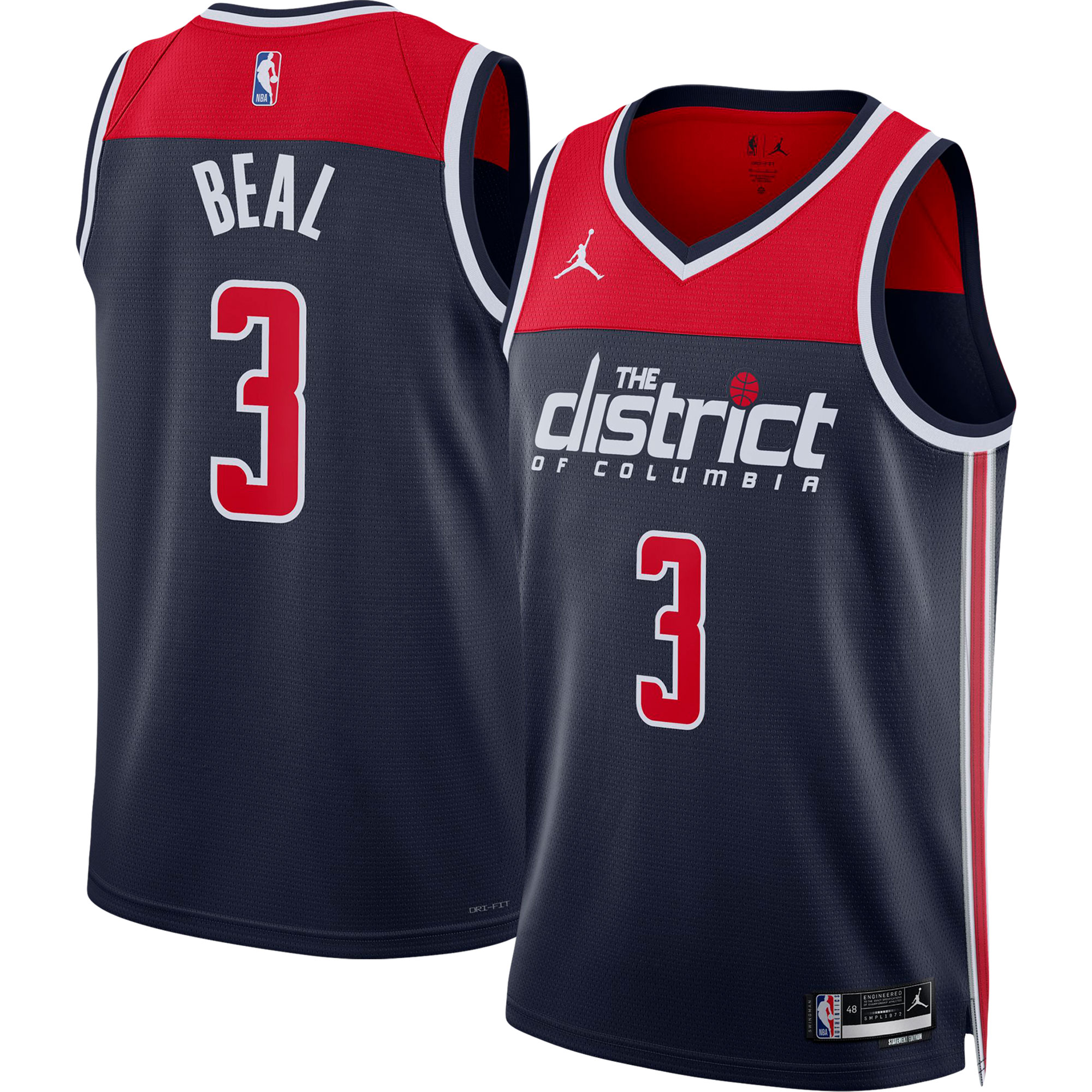 NBA unisex washington wizards bradley beal jordan brand navy swingman jersey – statement edition Collection - Official Jerseys & Hats | NBA Store