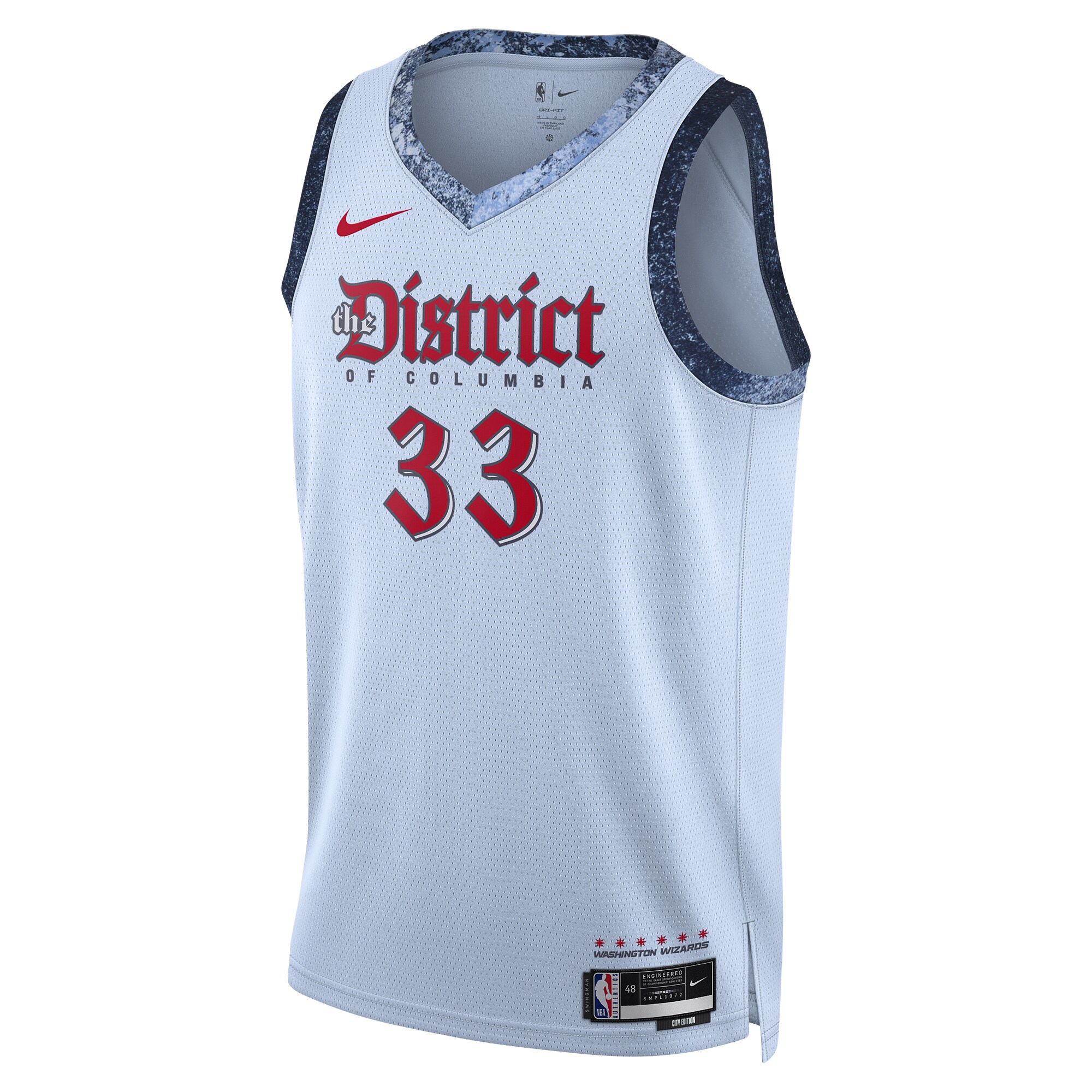 NBA unisex washington wizards kyle kuzma nike powder blue 202425 swingman player jersey – city edition Collection - Official Jerseys & Hats | NBA Store
