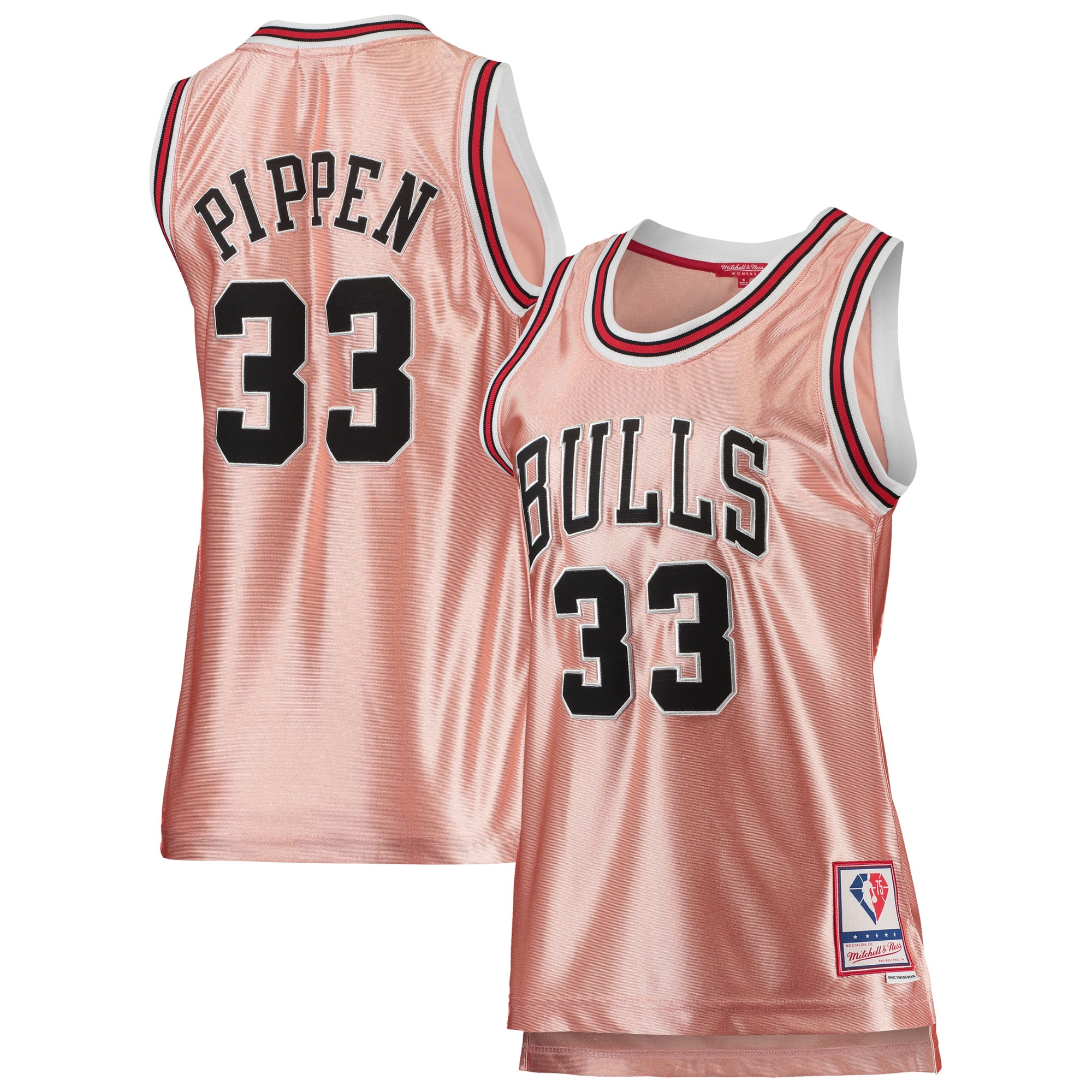 NBA women8217s chicago bulls scottie pippen mitchell amp ness pink 75th anniversary rose gold 1997 swingman jersey Collection - Official Jerseys & Hats | NBA Store