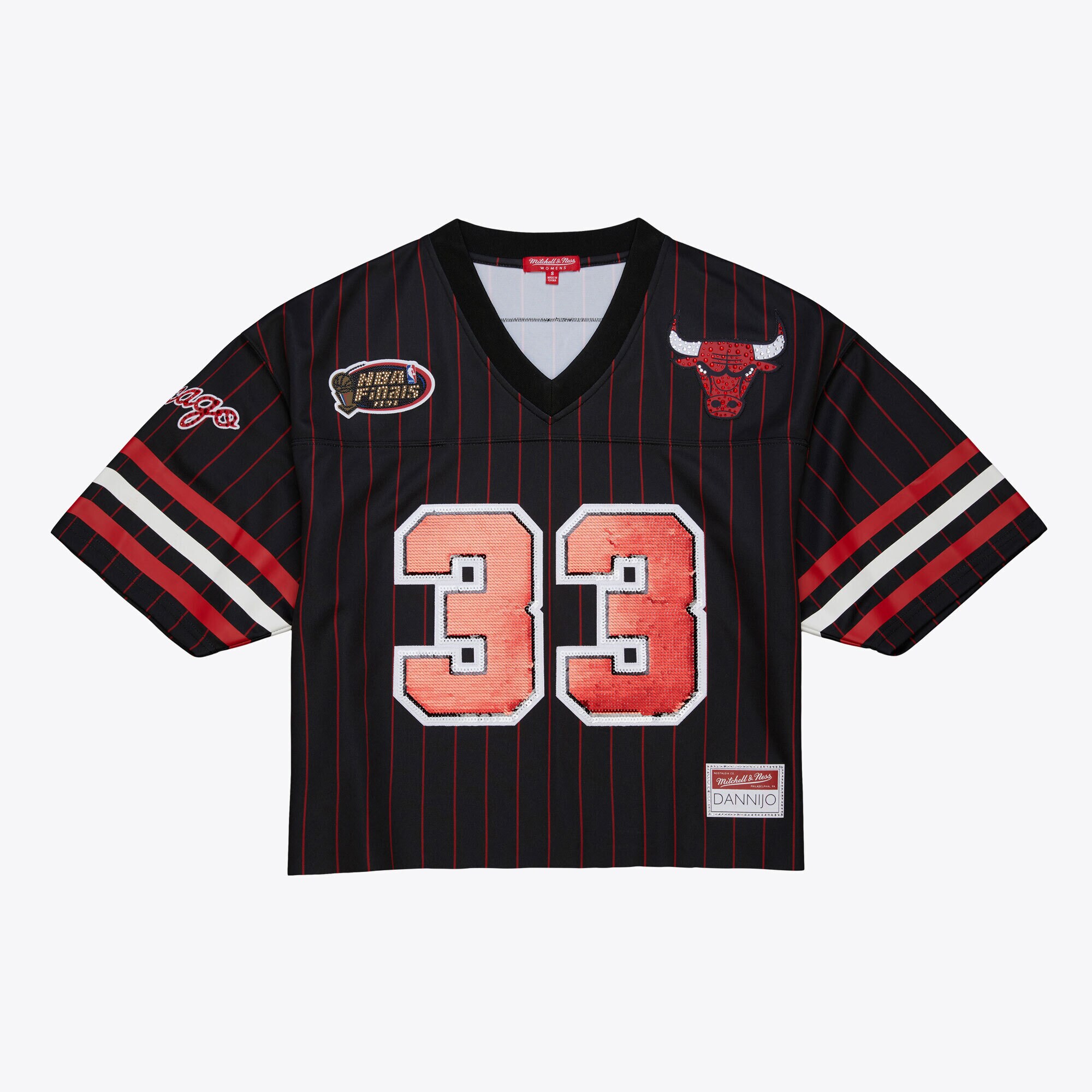 NBA women8217s chicago bulls scottie pippen mitchell amp ness x dannijo black cropped football fashion jersey Collection - Official Jerseys & Hats | NBA Store