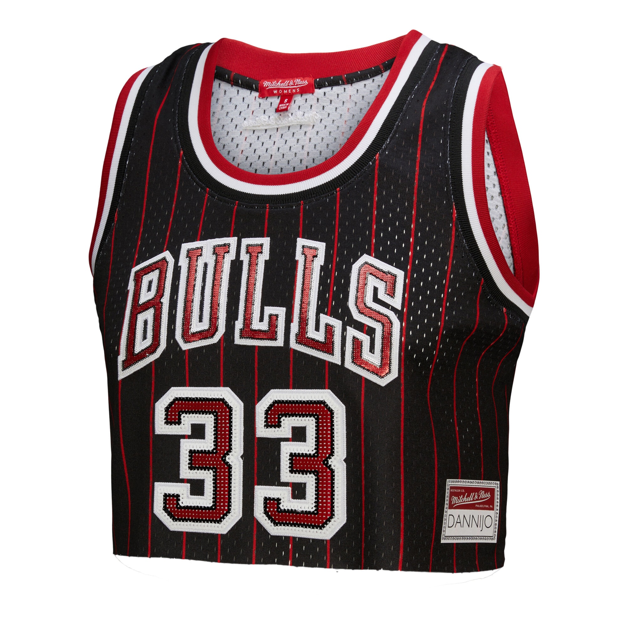 NBA women8217s chicago bulls scottie pippen mitchell amp ness x dannijo black fashion cropped basketball jersey Collection - Official Jerseys & Hats | NBA Store