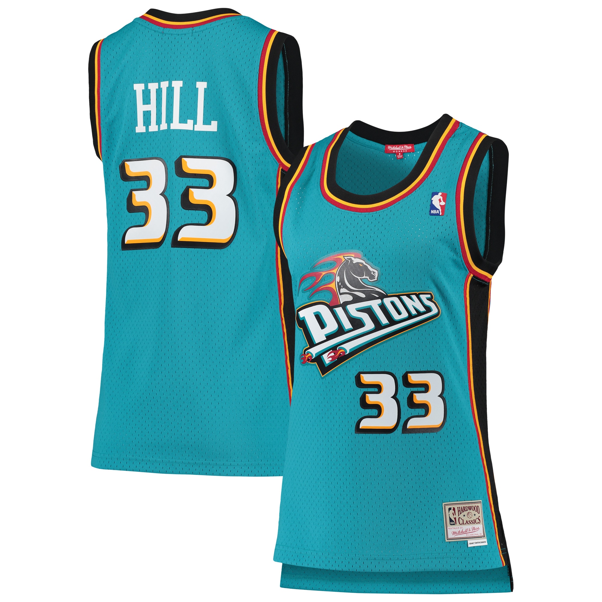 NBA women8217s detroit pistons grant hill mitchell amp ness teal 199899 hardwood classics swingman jersey Collection - Official Jerseys & Hats | NBA Store