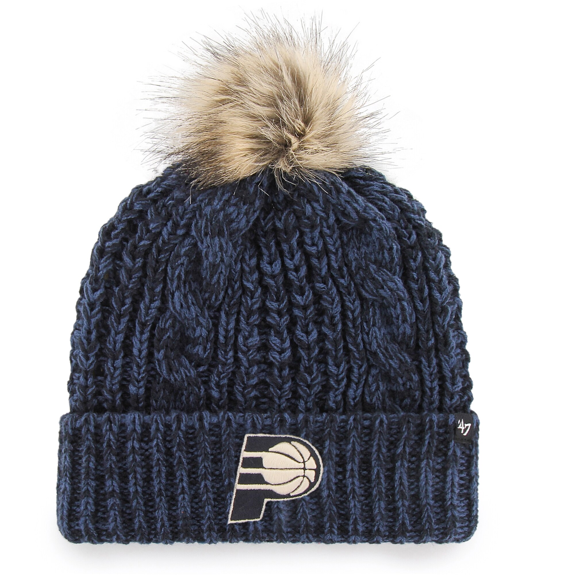NBA women8217s indiana pacers 821747 navy meeko cuffed knit hat with pom Collection - Official Jerseys & Hats | NBA Store