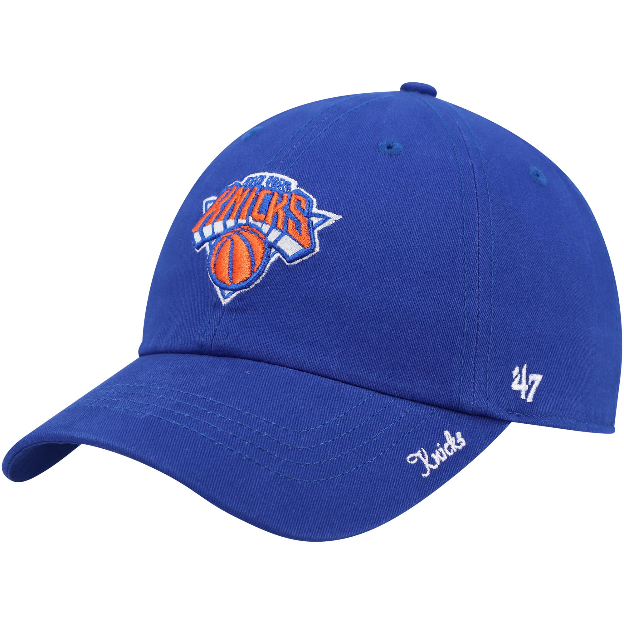 NBA women8217s new york knicks 821747 blue miata clean up logo adjustable hat Collection - Official Jerseys & Hats | NBA Store