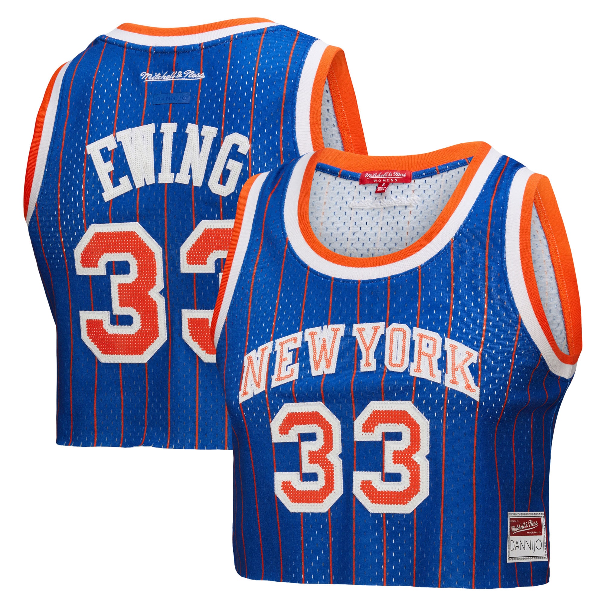NBA women8217s new york knicks patrick ewing mitchell amp ness x dannijo royal fashion cropped basketball jersey Collection - Official Jerseys & Hats | NBA Store