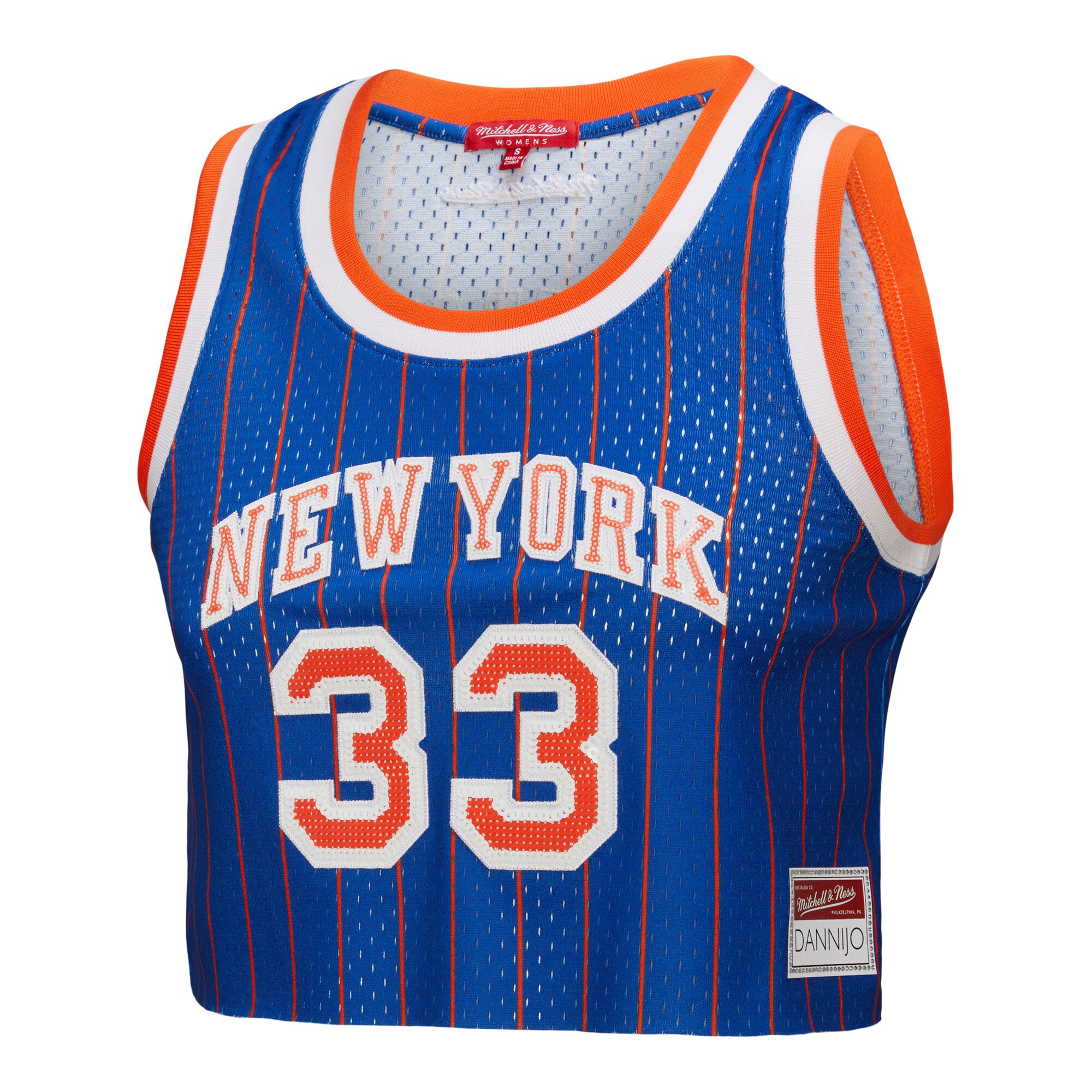 NBA women8217s new york knicks patrick ewing mitchell amp ness x dannijo royal fashion cropped basketball jersey Collection - Official Jerseys & Hats | NBA Store