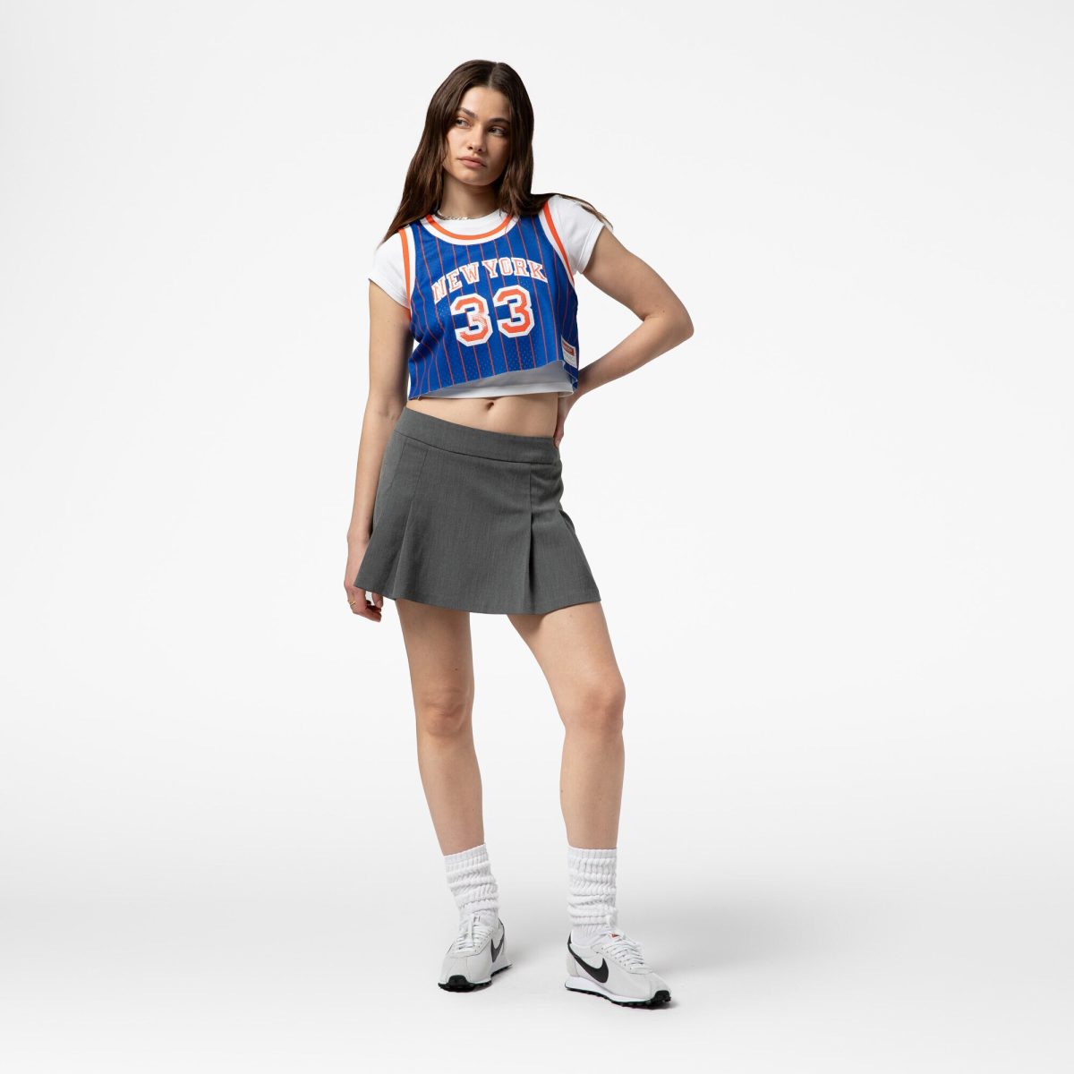 NBA women8217s new york knicks patrick ewing mitchell amp ness x dannijo royal fashion cropped basketball jersey Collection - Official Jerseys & Hats | NBA Store