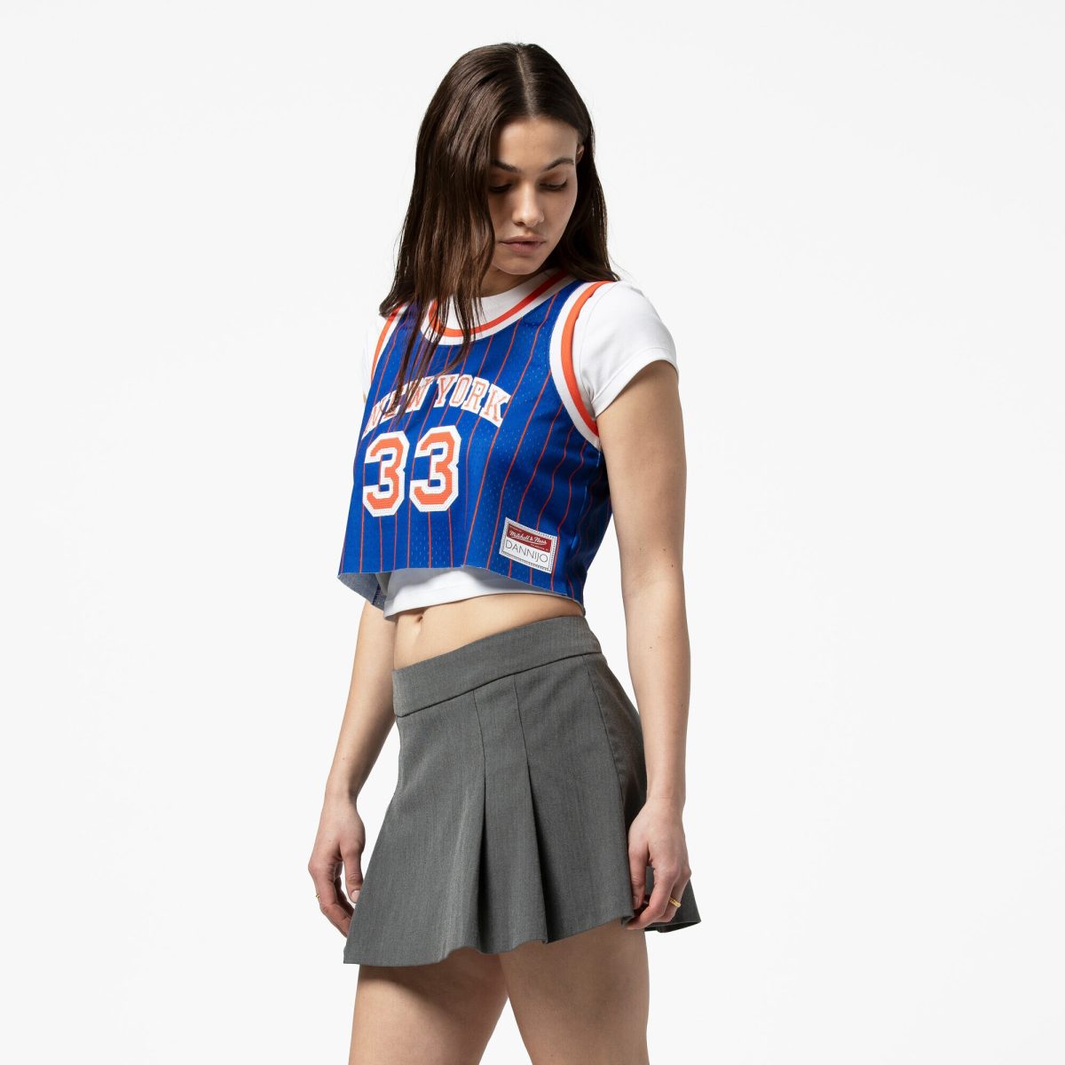 NBA women8217s new york knicks patrick ewing mitchell amp ness x dannijo royal fashion cropped basketball jersey Collection - Official Jerseys & Hats | NBA Store