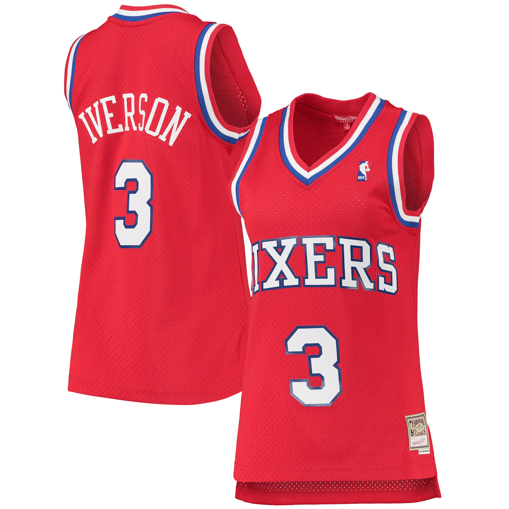NBA women8217s philadelphia 76ers allen iverson mitchell amp ness red 200203 hardwood classics swingman jersey Collection - Official Jerseys & Hats | NBA Store