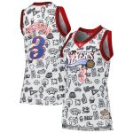 NBA women8217s philadelphia 76ers allen iverson mitchell amp ness white 2000 doodle swingman jersey Collection - Official Jerseys & Hats | NBA Store