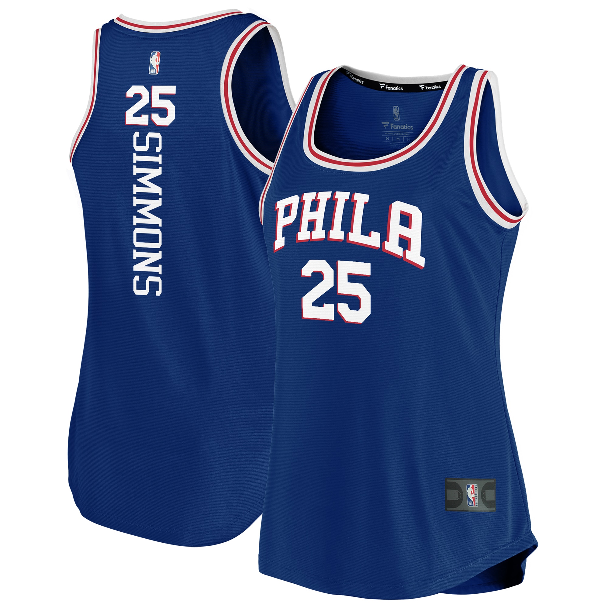 NBA women8217s philadelphia 76ers ben simmons fanatics royal fast break team tank jersey – icon edition Collection - Official Jerseys & Hats | NBA Store