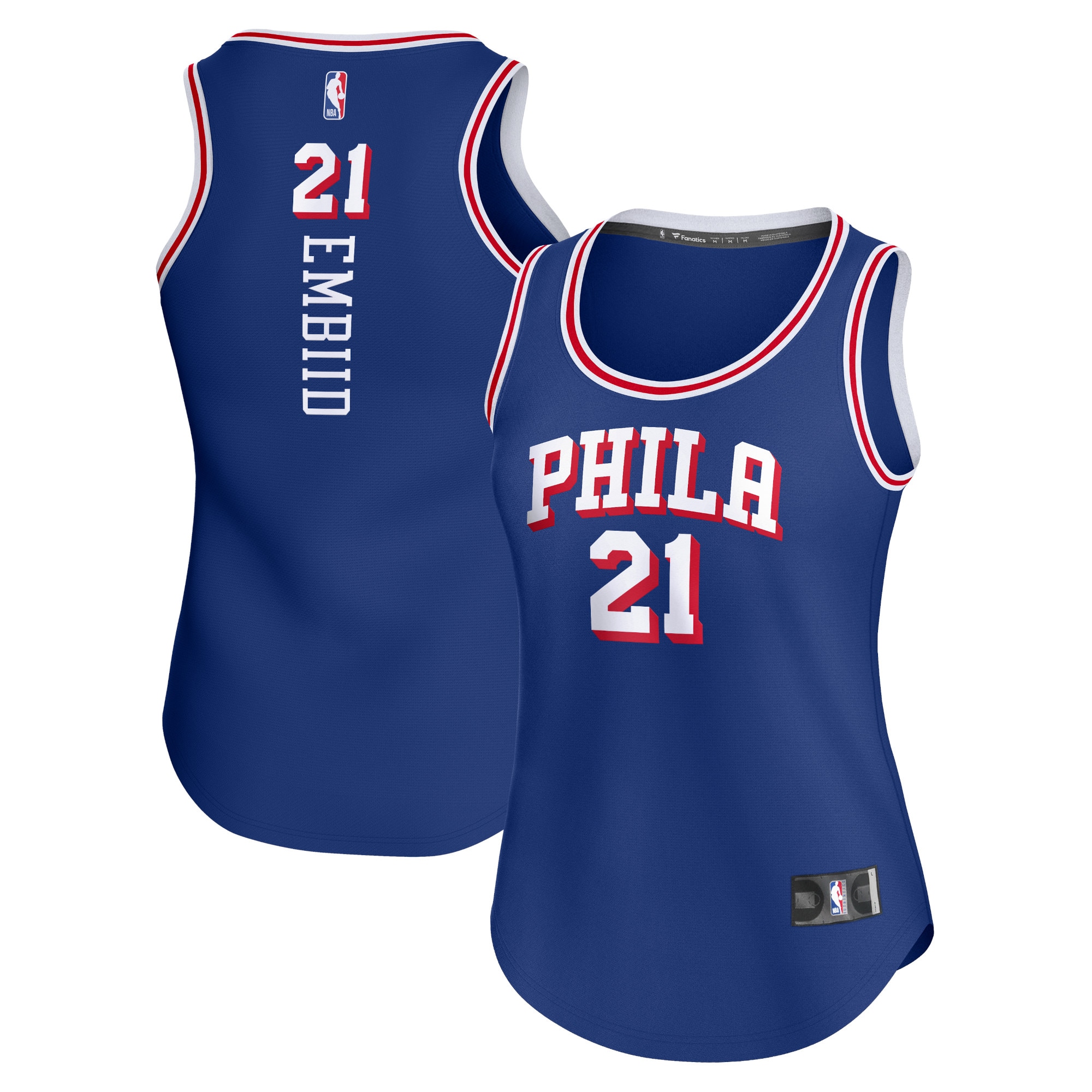 NBA women8217s philadelphia 76ers joel embiid fanatics royal fast break player jersey – icon edition Collection - Official Jerseys & Hats | NBA Store