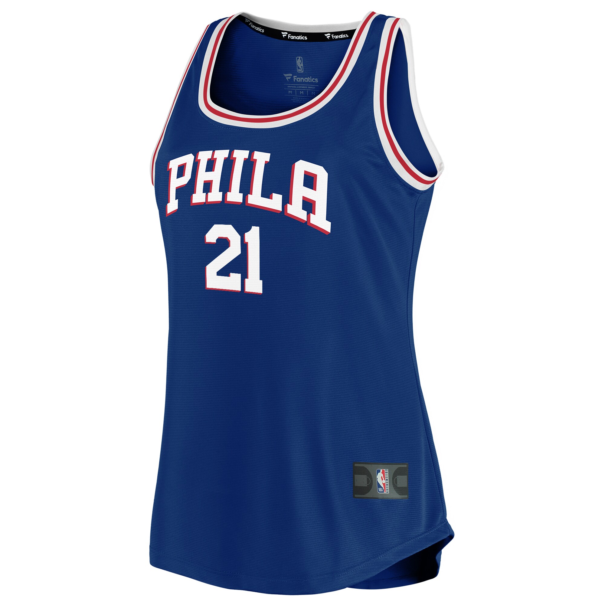 NBA women8217s philadelphia 76ers joel embiid fanatics royal fast break team tank jersey – icon edition Collection - Official Jerseys & Hats | NBA Store