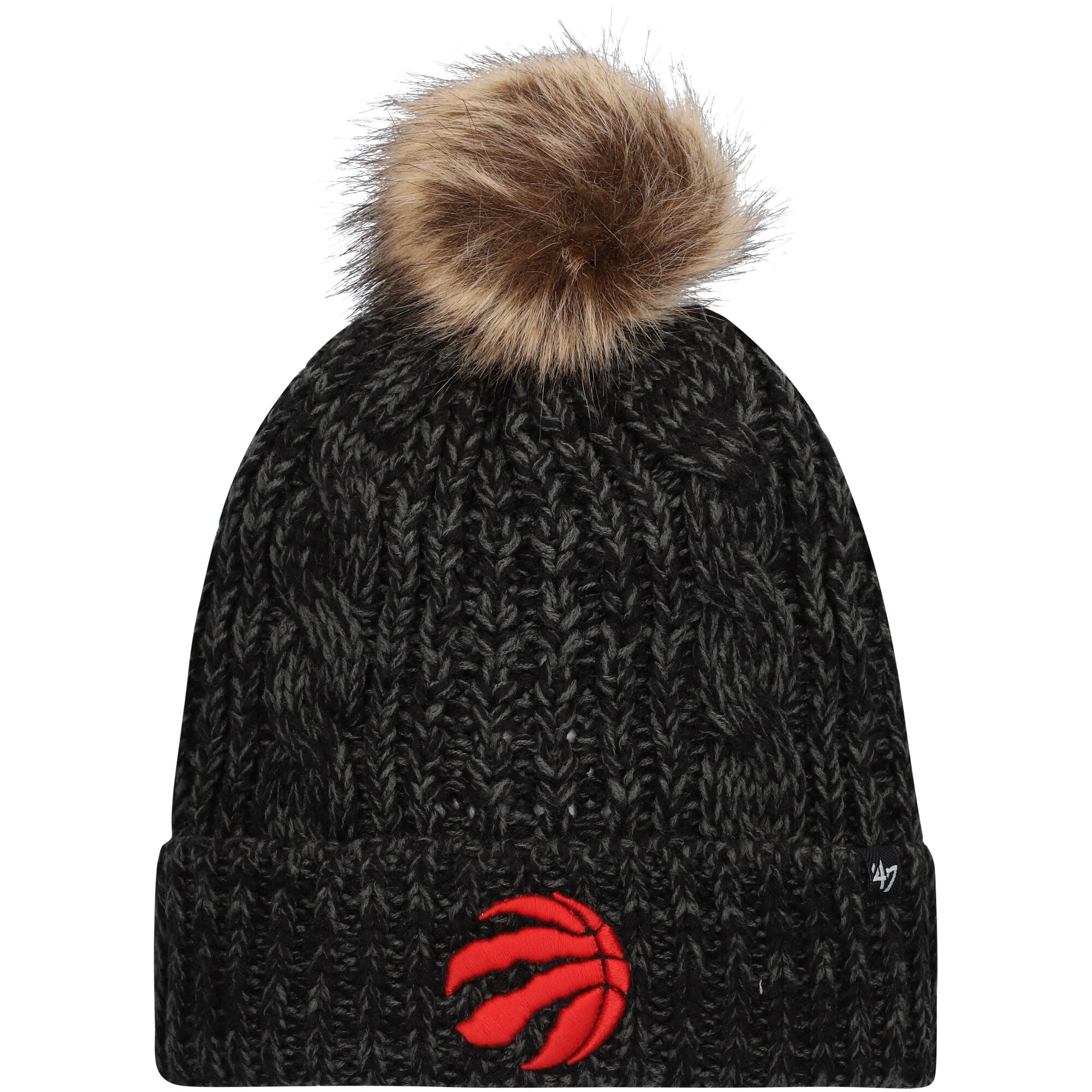 NBA women8217s toronto raptors 821747 black meeko cuffed knit hat with pom Collection - Official Jerseys & Hats | NBA Store