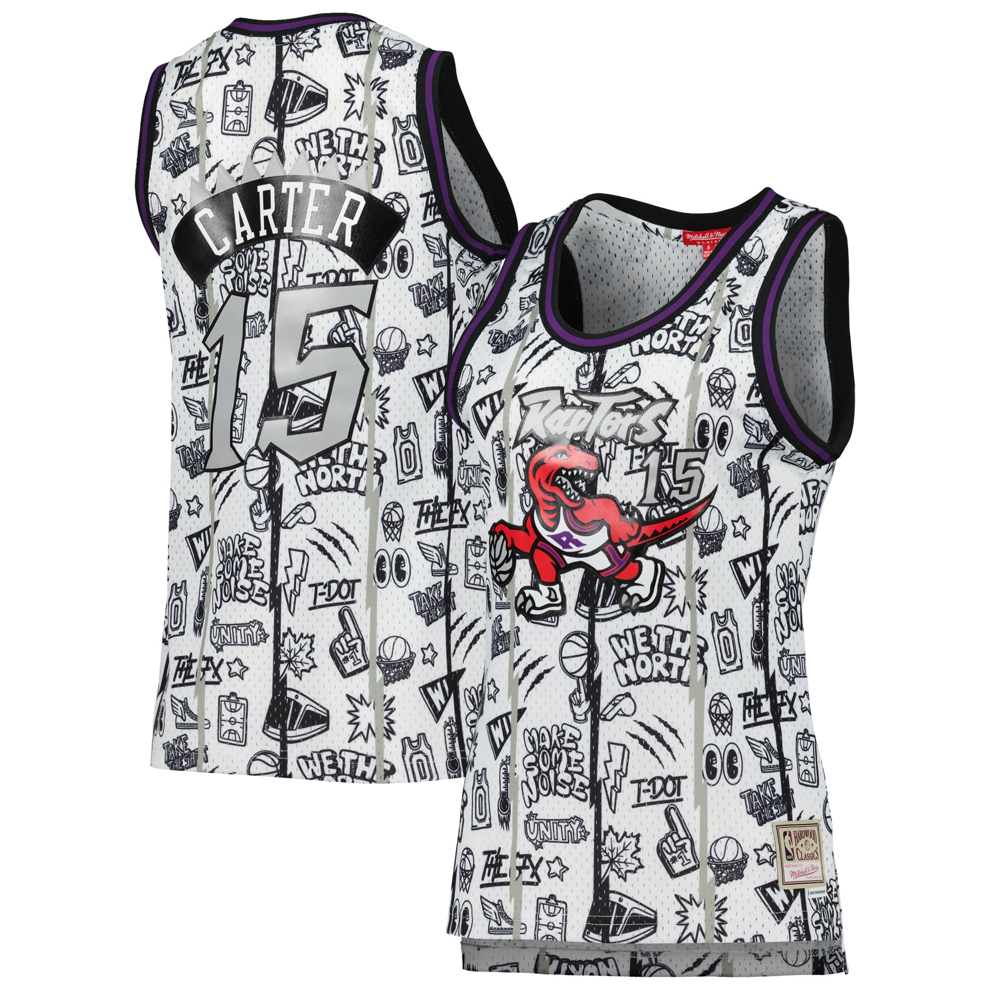 NBA women8217s toronto raptors vince carter mitchell amp ness white 1998 doodle swingman jersey Collection - Official Jerseys & Hats | NBA Store