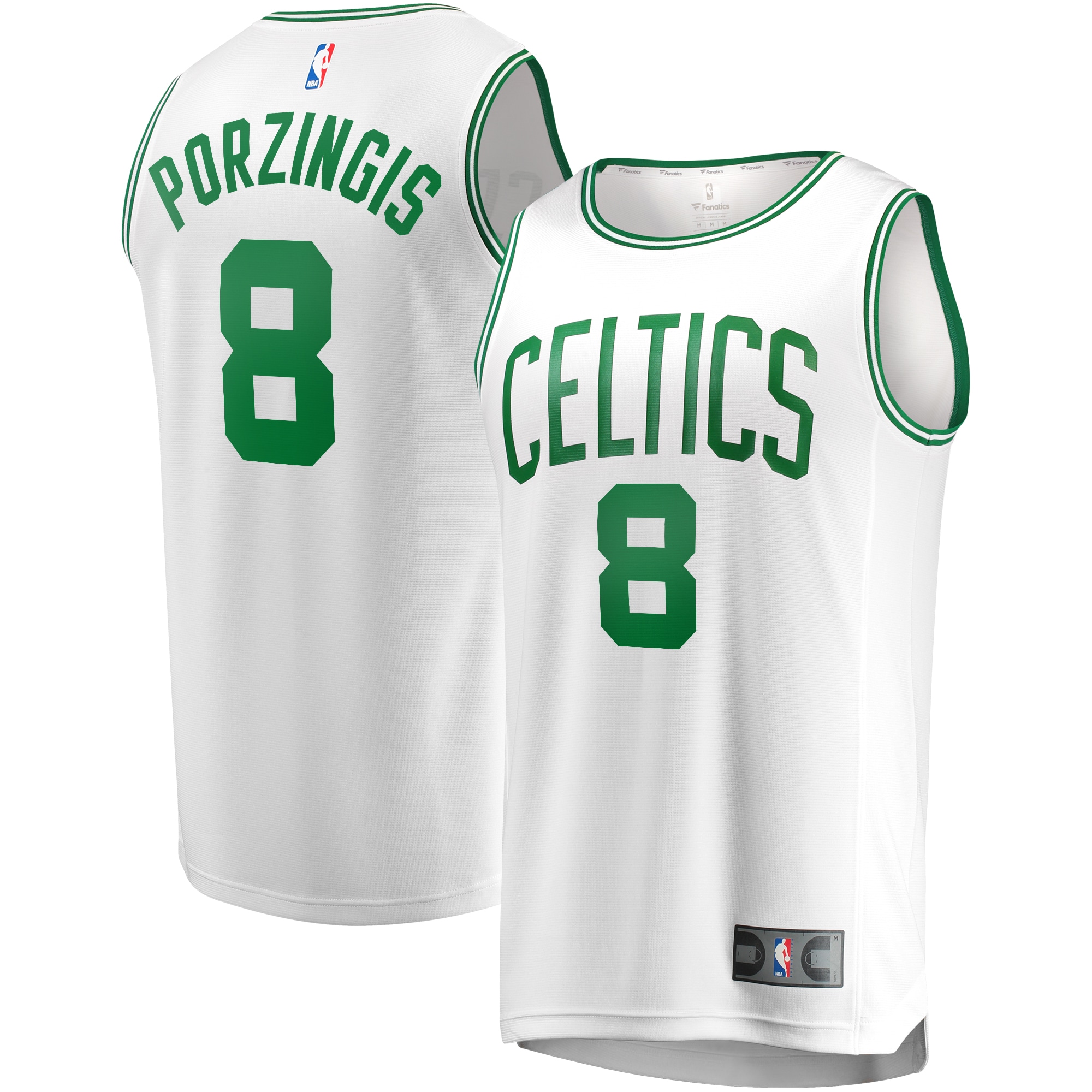 NBA youth boston celtics kristaps porzingis fanatics white fast break player jersey – association edition Collection - Official Jerseys & Hats | NBA Store