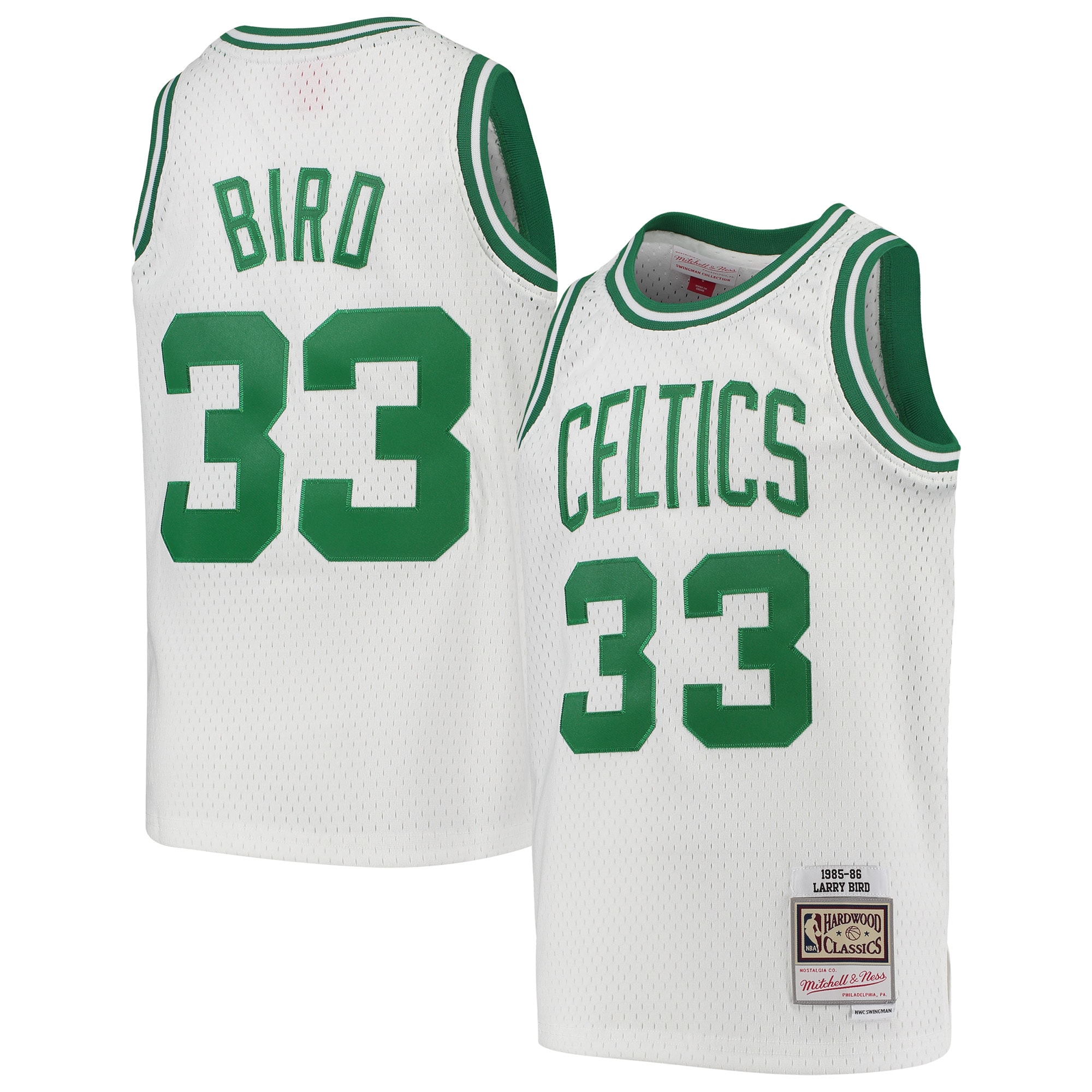 NBA youth boston celtics larry bird mitchell amp ness white 1985-86 hardwood classics swingman throwback jersey Collection - Official Jerseys & Hats | NBA Store