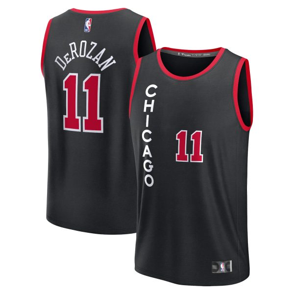NBA youth chicago bulls demar derozan fanatics black fast break jersey – city edition Collection - Official Jerseys & Hats | NBA Store