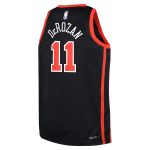 NBA youth chicago bulls demar derozan nike black swingman replica jersey – city edition Collection - Official Jerseys & Hats | NBA Store