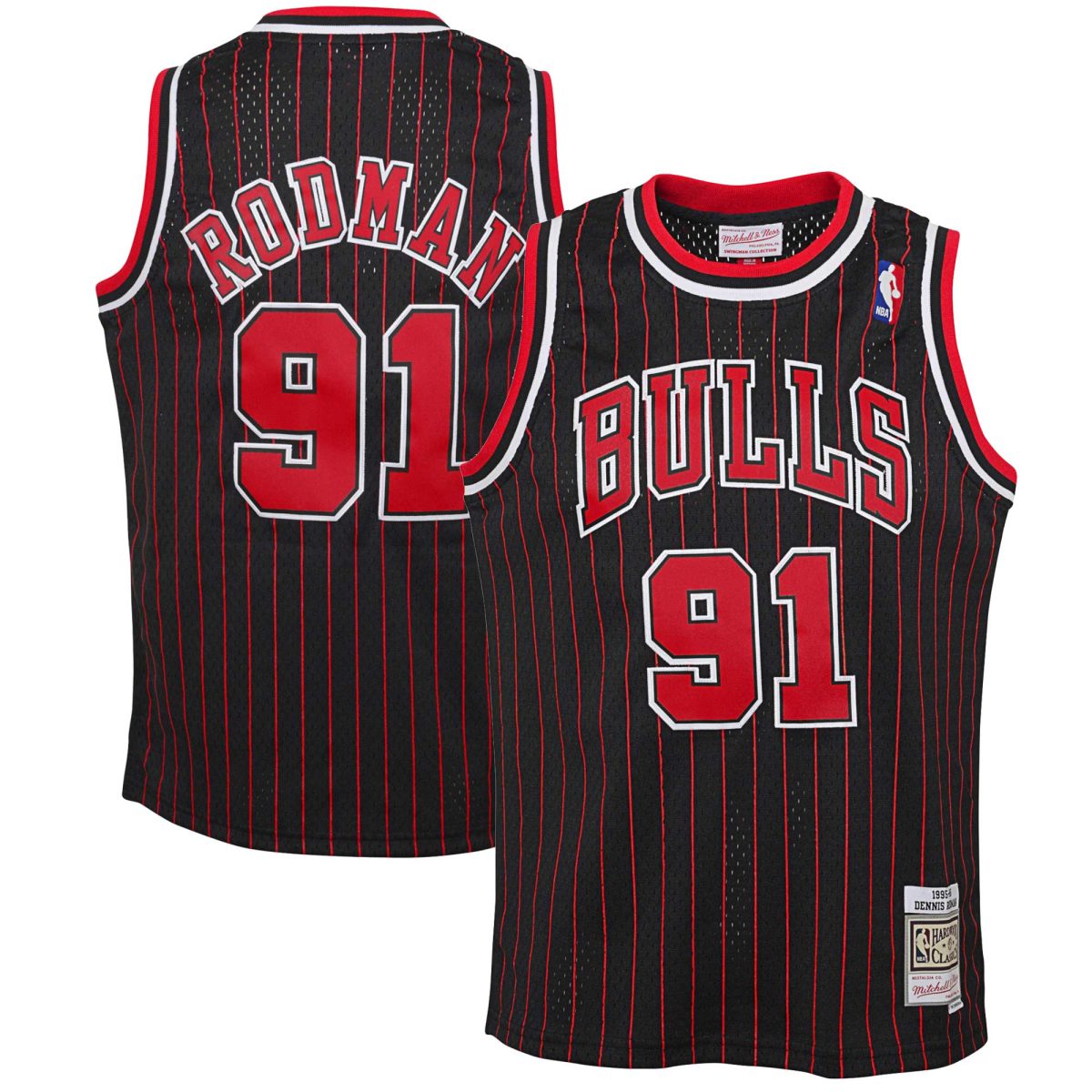 NBA youth chicago bulls dennis rodman mitchell amp ness black 199596 hardwood classics swingman jersey Collection - Official Jerseys & Hats | NBA Store