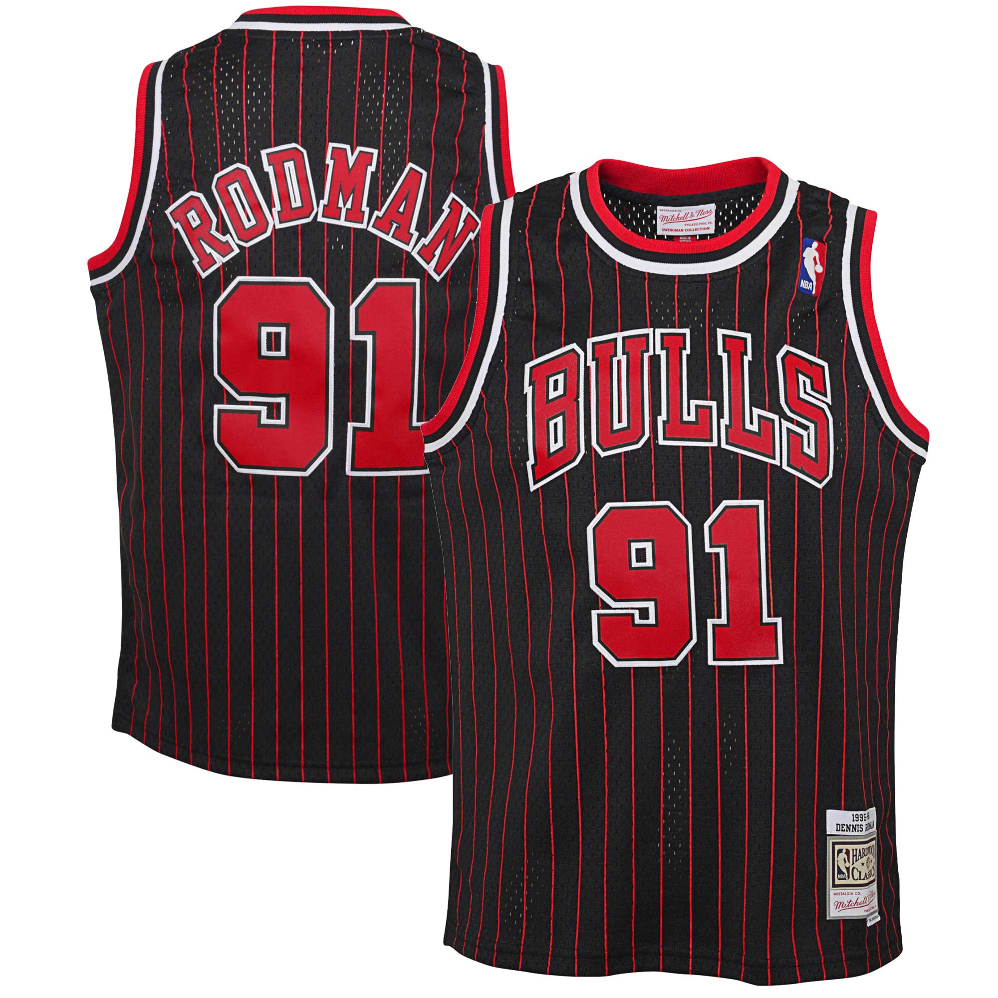 NBA youth chicago bulls dennis rodman mitchell amp ness black 199596 hardwood classics swingman jersey Collection - Official Jerseys & Hats | NBA Store