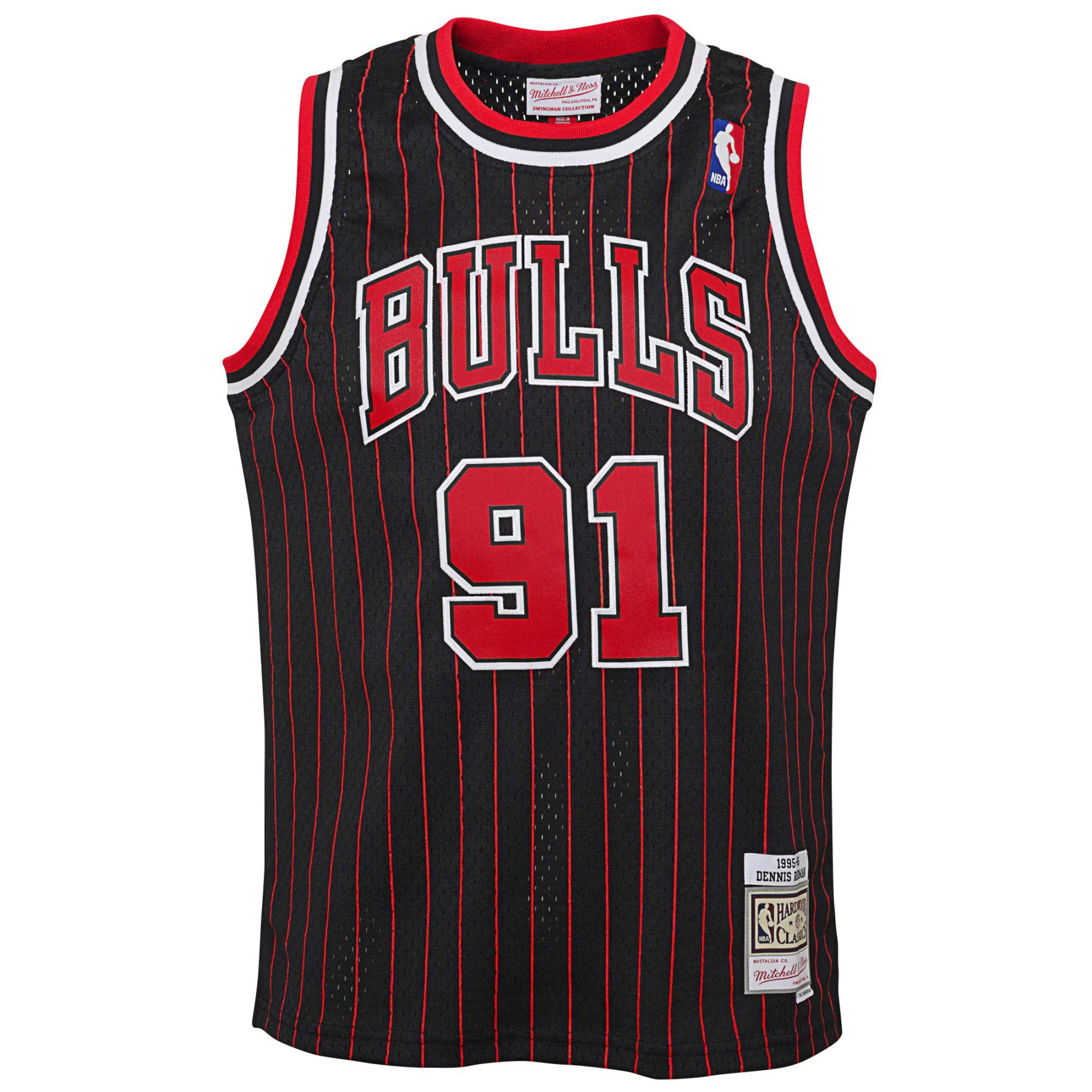 NBA youth chicago bulls dennis rodman mitchell amp ness black 199596 hardwood classics swingman jersey Collection - Official Jerseys & Hats | NBA Store