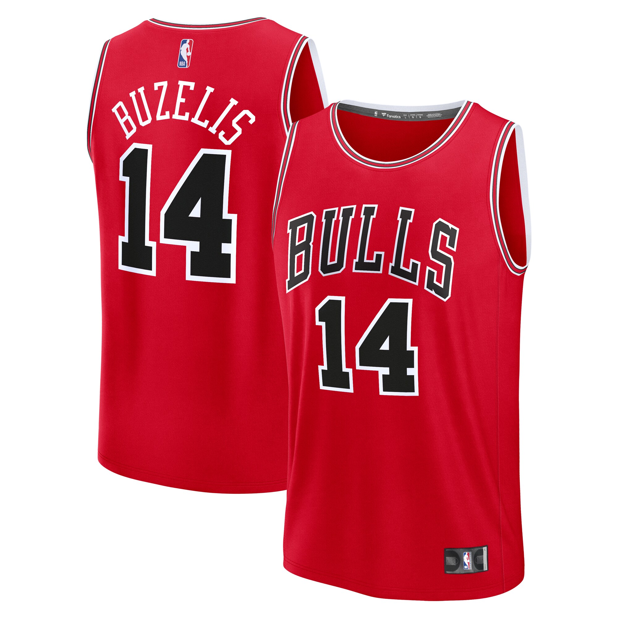 NBA youth chicago bulls matas buzelis fanatics red fast break replica player jersey – icon edition Collection - Official Jerseys & Hats | NBA Store