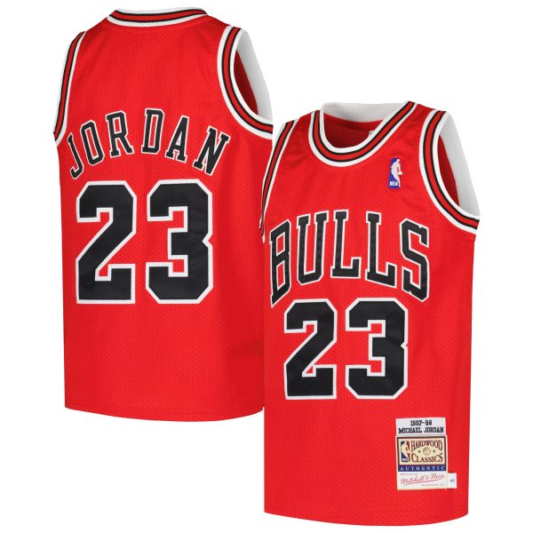 NBA youth chicago bulls michael jordan mitchell amp ness red hardwood classics 199798 authentic jersey Collection - Official Jerseys & Hats | NBA Store