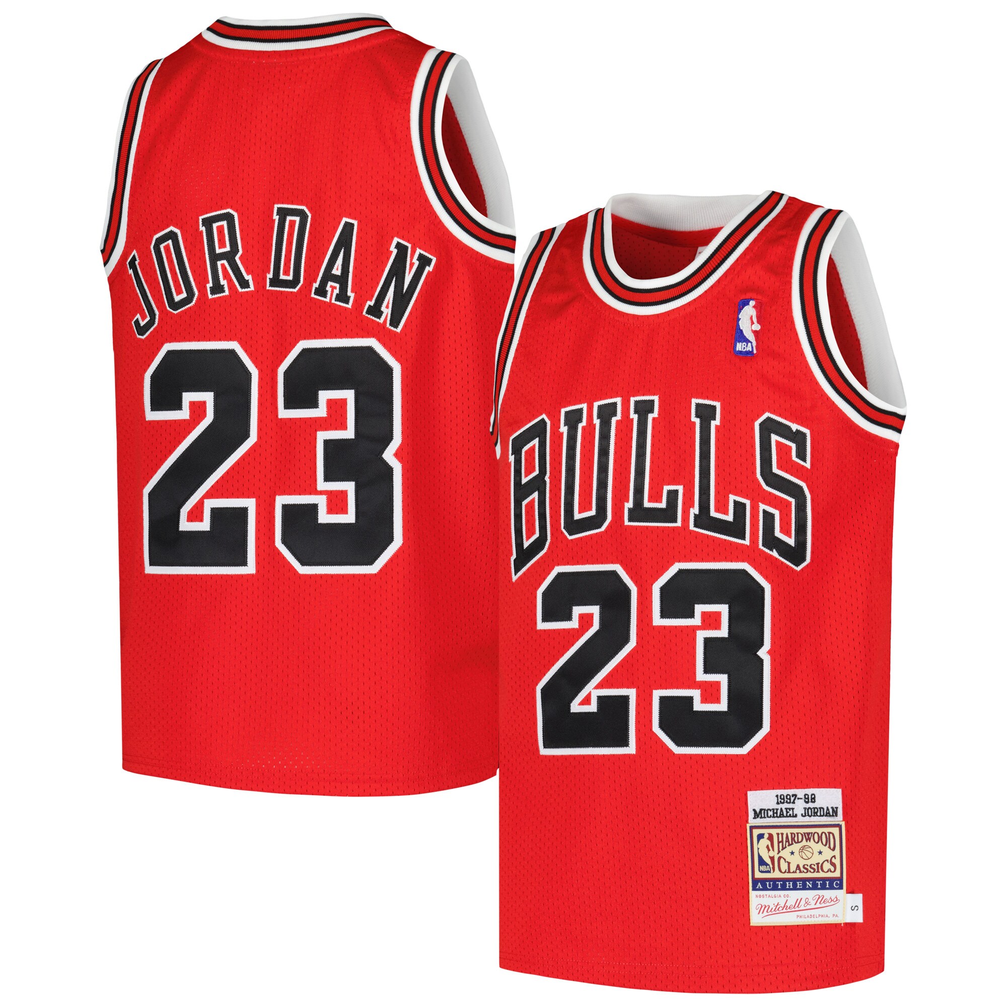 NBA youth chicago bulls michael jordan mitchell amp ness red hardwood classics 199798 authentic jersey Collection - Official Jerseys & Hats | NBA Store