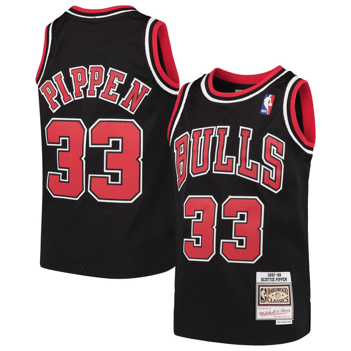 NBA youth chicago bulls scottie pippen mitchell amp ness black hardwood classics swingman throwback jersey Collection - Official Jerseys & Hats | NBA Store